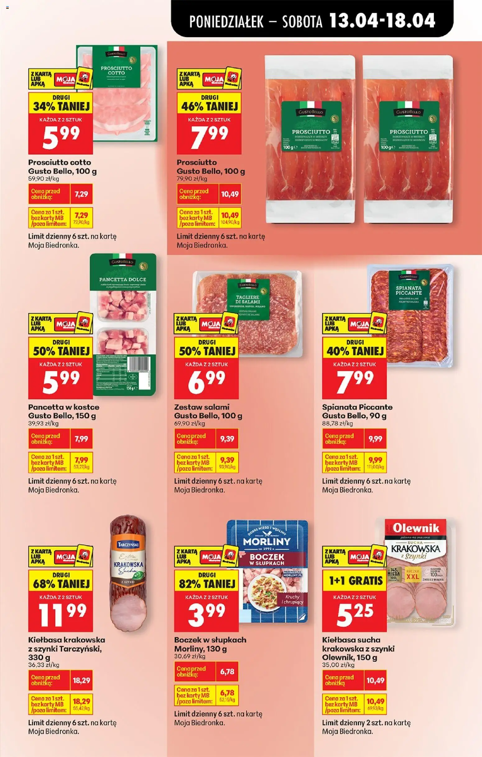 Biedronka Polsko leták od 13.04.2026 | Strana: 49 | Produkty: Prosciutto, Karty, Pancetta, Cotto