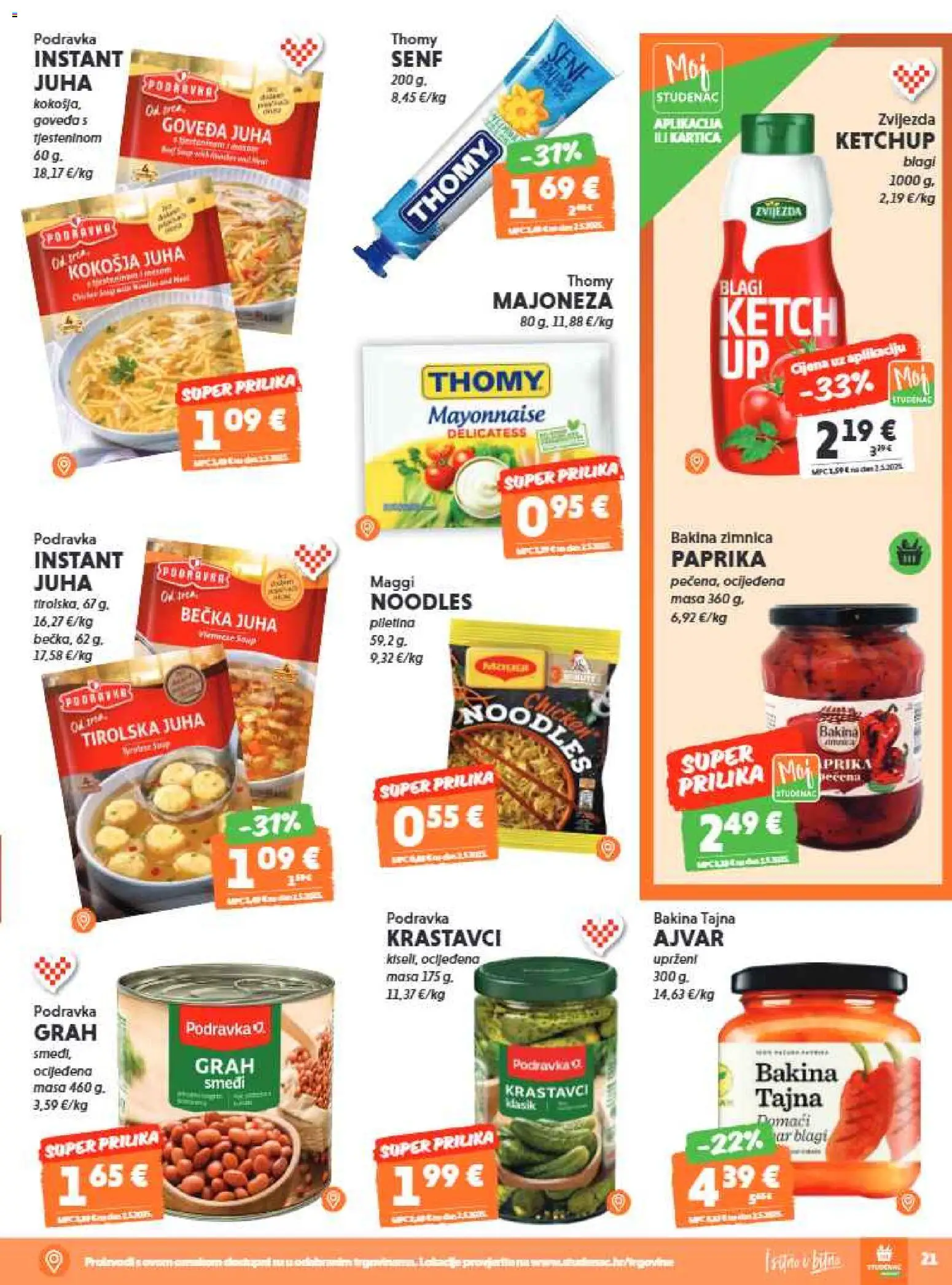 Studenac katalog | vrijedi od 29.07.2026 | Stranica: 21 | Proizvodi: Grah, Ajvar, Majoneza, Senf