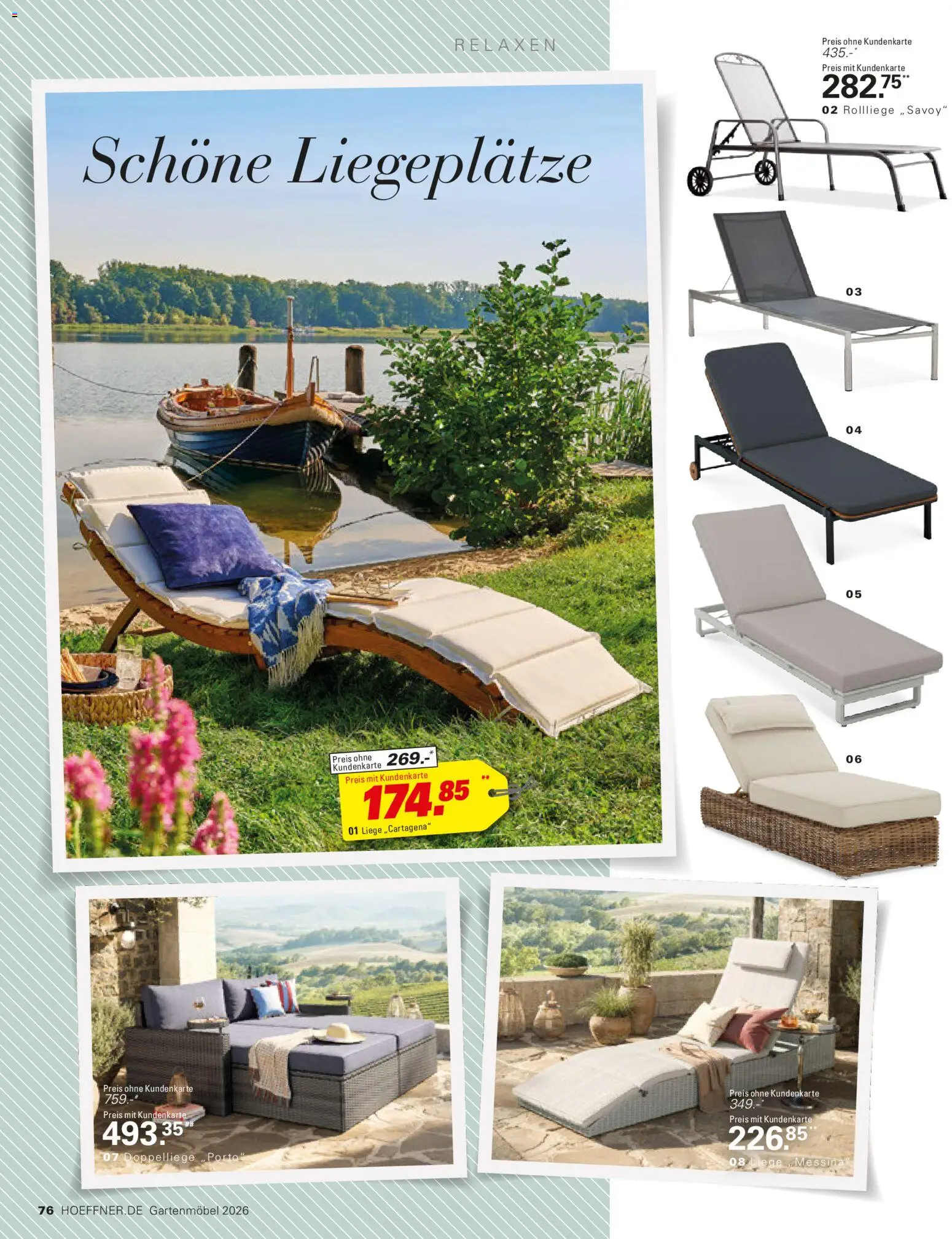 Höffner Prospekt Gartenmöbel – gültig ab 27.03.2026 | Seite: 76 | Produkte: Liege, Gartenmöbel