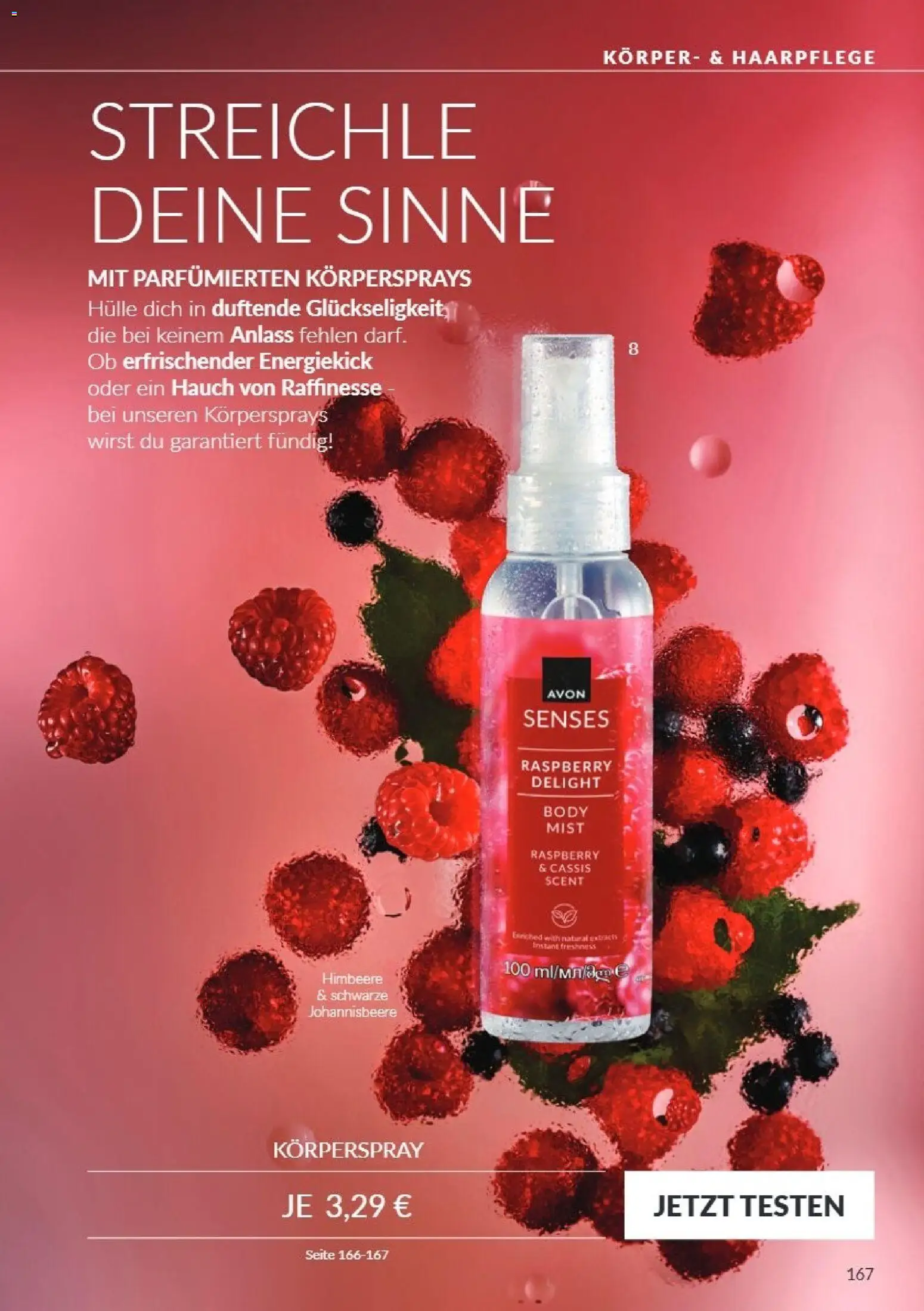 AVON Katalog Oktober 2026 – gültig ab 01.10.2026 | Seite: 167 | Produkte: Hülle, Himbeere, Körperspray