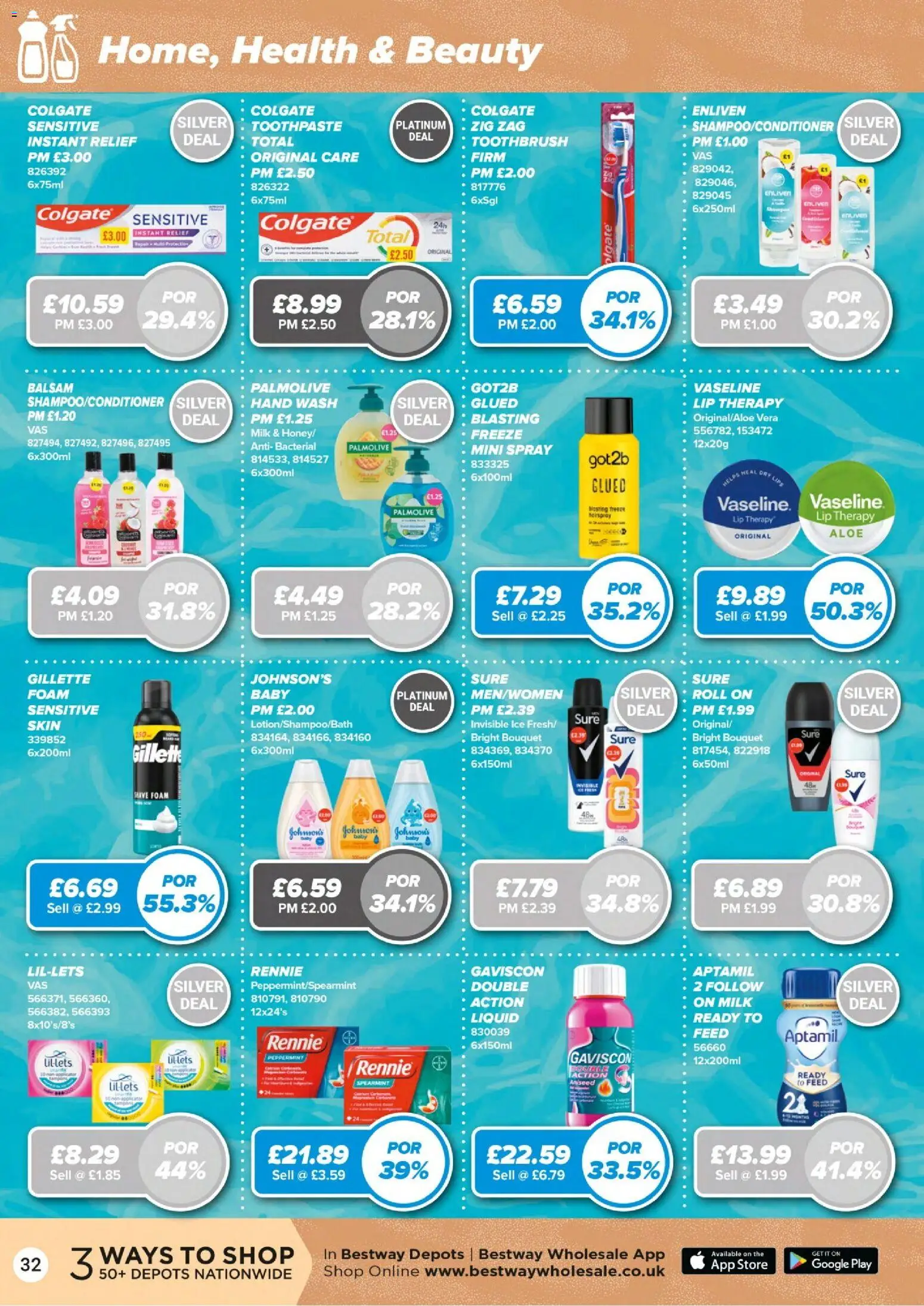 {H1} | Page: 32 | Products: Colgate, Gillette, Toothpaste, Milk