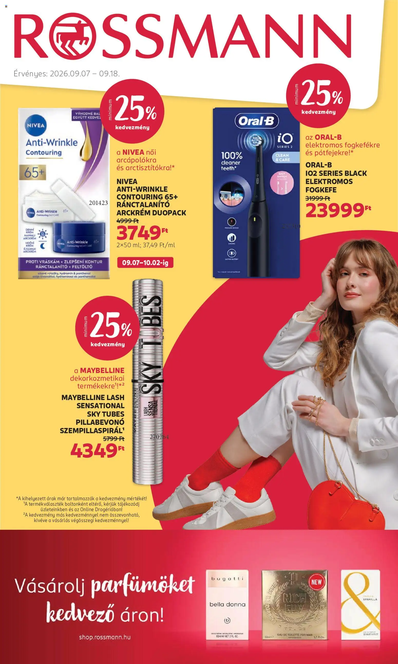 Rossmann akciós ujság - amely érvényes a következő dátumtól: 2026.09.07. | Oldal: 1 | Termékek: Krém, Nivea, Switch, Fogkefe