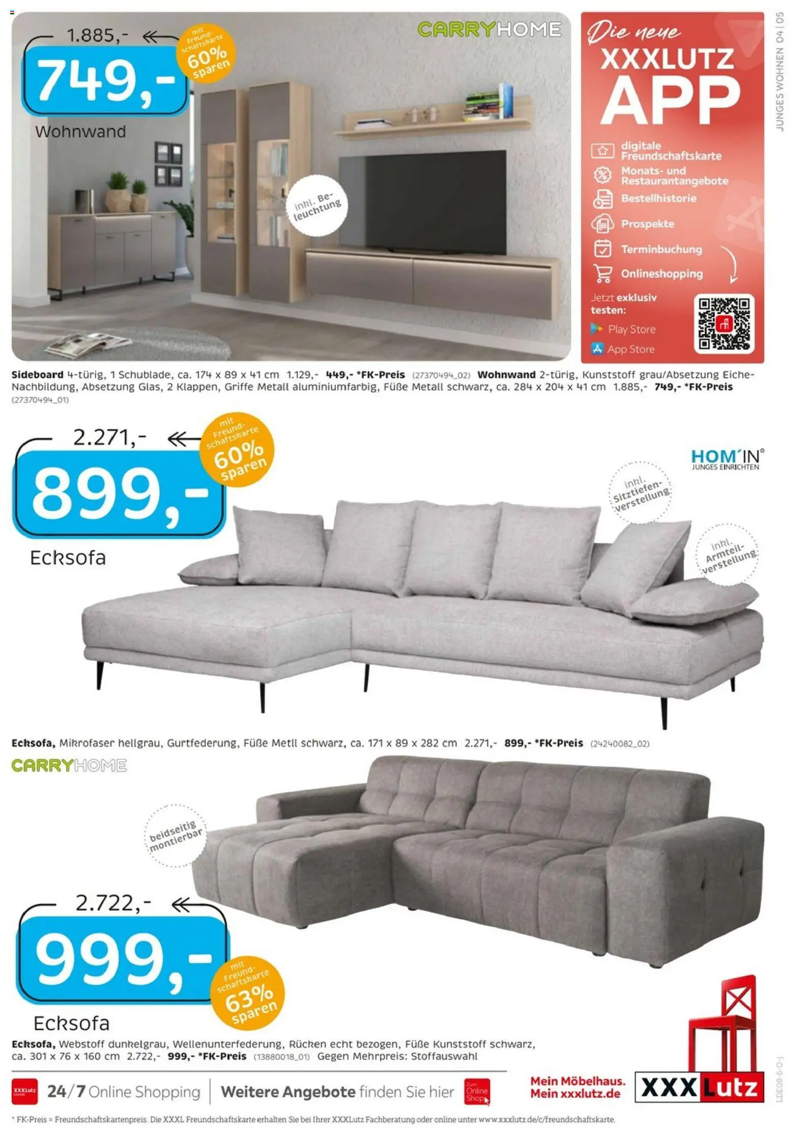 XXXLutz Junges Wohnen – gültig ab 25.07.2026 | Seite: 5 | Produkte: Sideboard, Ecksofa, Wohnwand