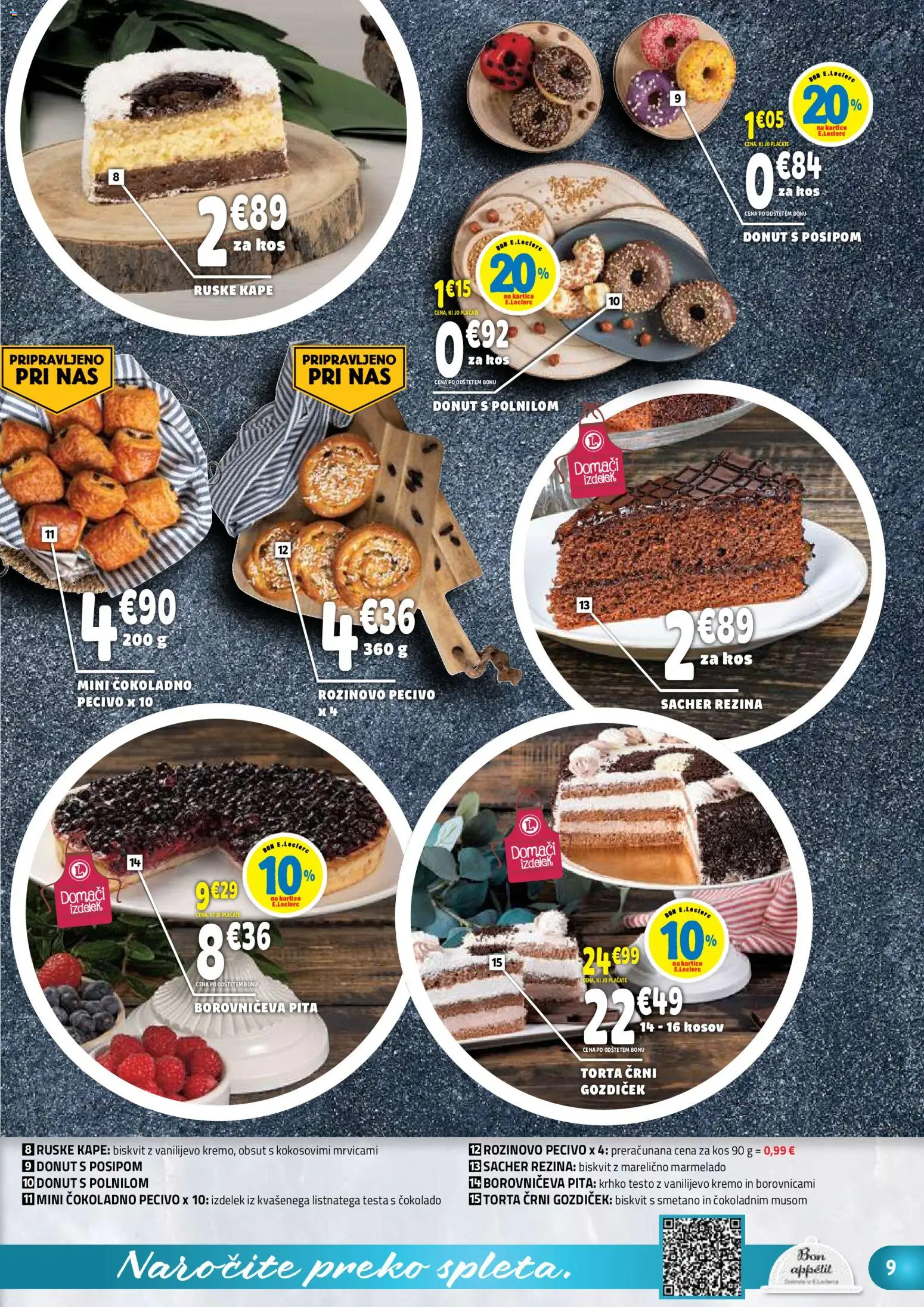 Novi E.leclerc katalog ponudbe – veljaven od 26.08.2026 | Stran: 9 | Izdelki: Pita, Torta, Kos