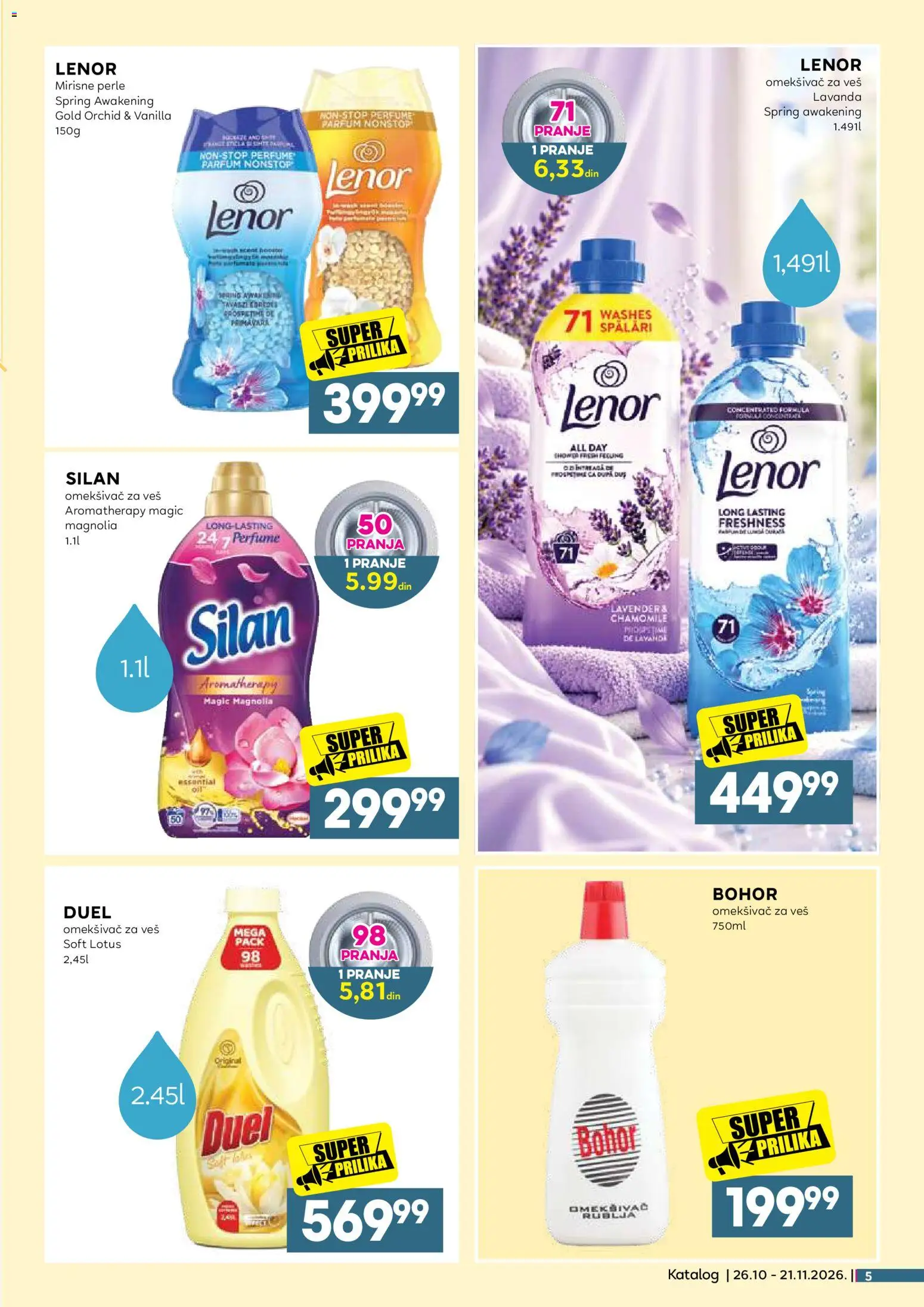 Idea katalog - važi od 26.10.2026 | Strana: 5 | Proizvode: Lenor, Omekšivač, Lotus, Omekšivač za veš
