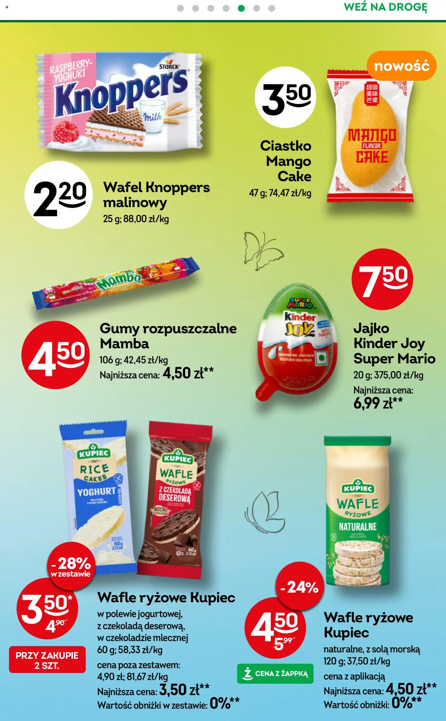 Żabka gazetka od 10.08.2026 | Strona: 74 | Produkty: Mango, Gumy, Kinder Joy, Czekolada