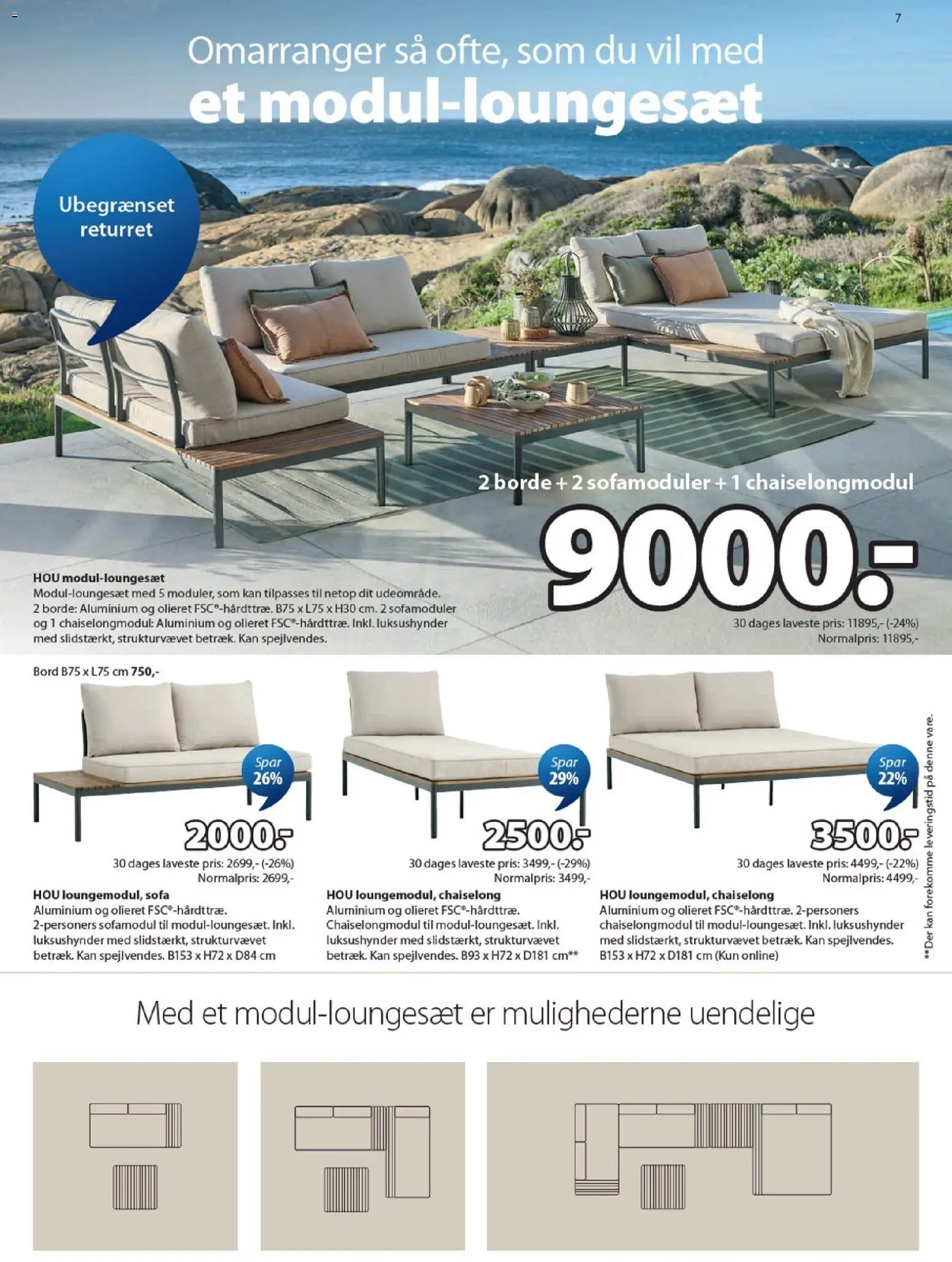 JYSK tilbudsavis – gyldig fra 15.05.2026 | Side: 7 | Produkter: Sofa, Bord, Søm