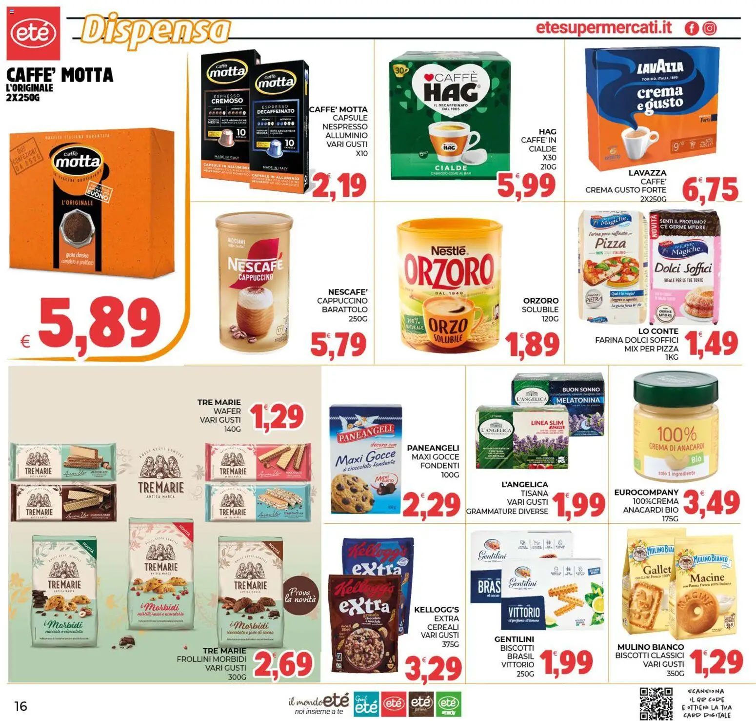 Volantino Eté del 22/09/2026 | Pagina: 16 | Prodotti: Biscotti, Latte, Nocciole, Cialde