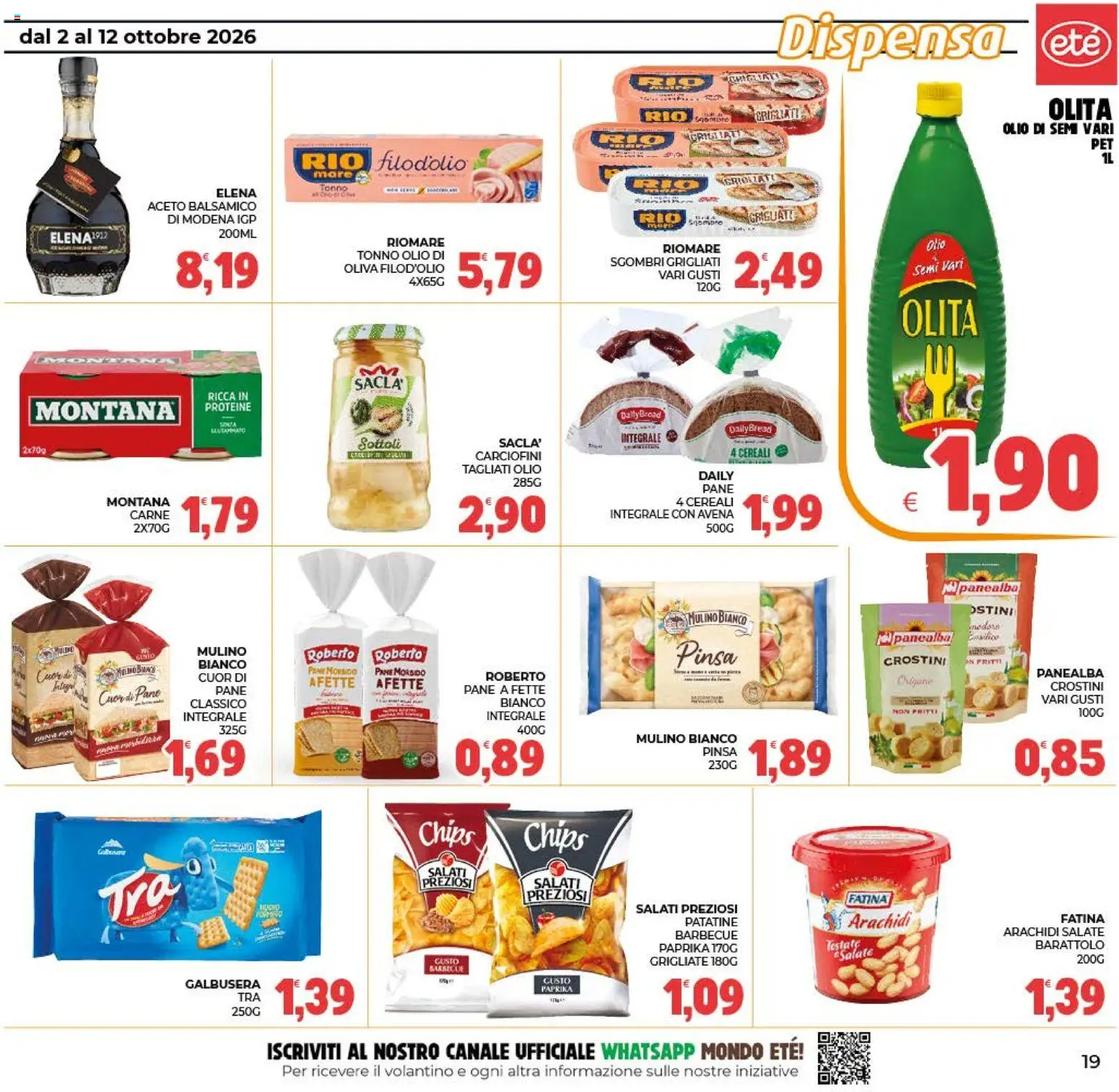 Volantino Eté del 02/10/2026 | Pagina: 19 | Prodotti: Olio di semi, Patatine, Olio, Arachidi