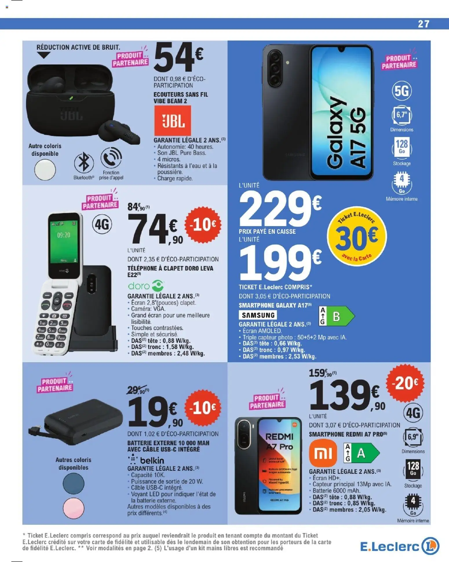 {H1} | Page: 27 | Produits: Écouteurs, Câble, Batterie, Caméra