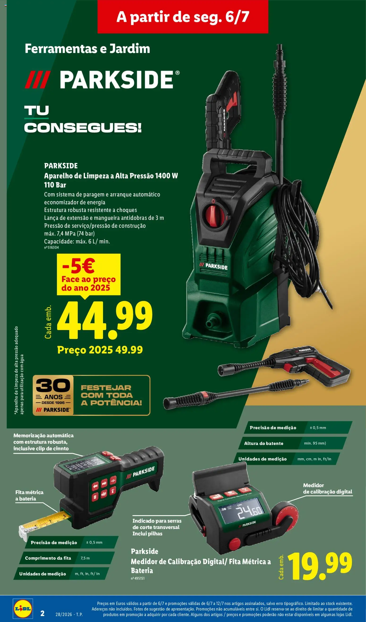 Lidl Novidades │ válido de 06/07/2026 | Página: 2 | Produtos: Agua, Ferramentas, Pilhas, Mangueira