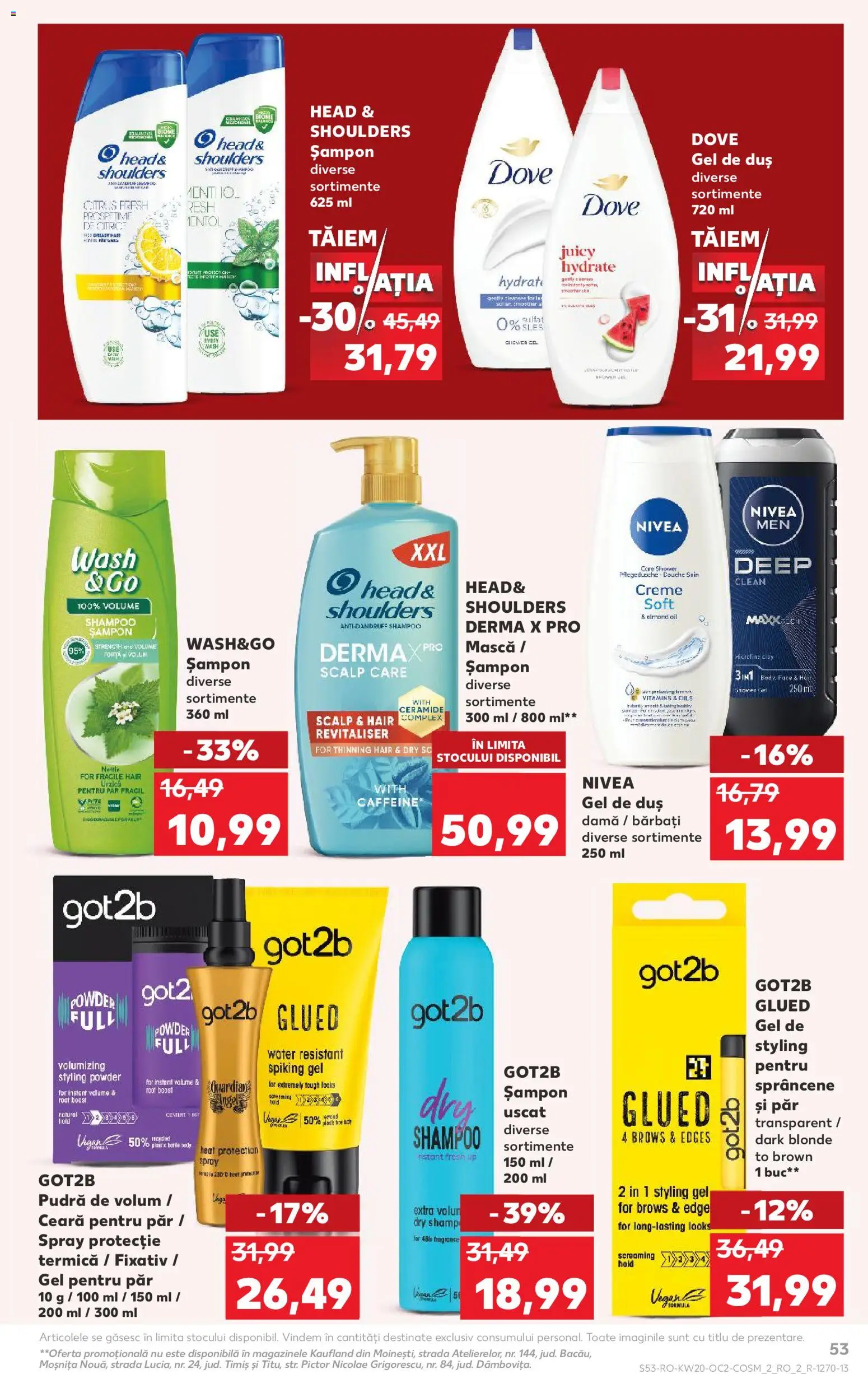 Noul catalog Kaufland – valabil de la 13.05.2026 | Pagină: 53 | Produse: Duș, Pudră, Șampon, Șampon uscat