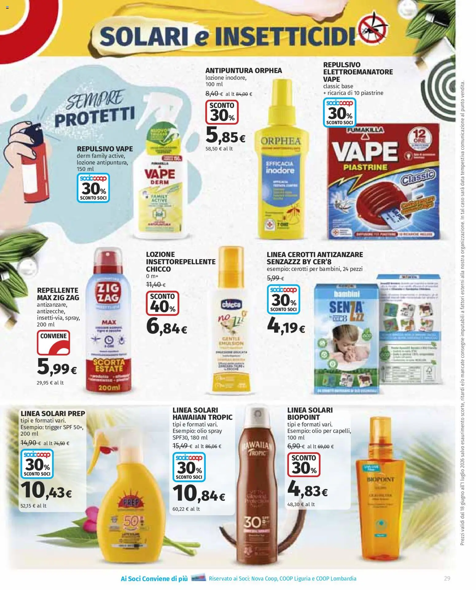 Volantino Ipercoop del 18.06.2026 | Pagina: 29 | Prodotti: Antizanzare, Cerotti, Olio, Data