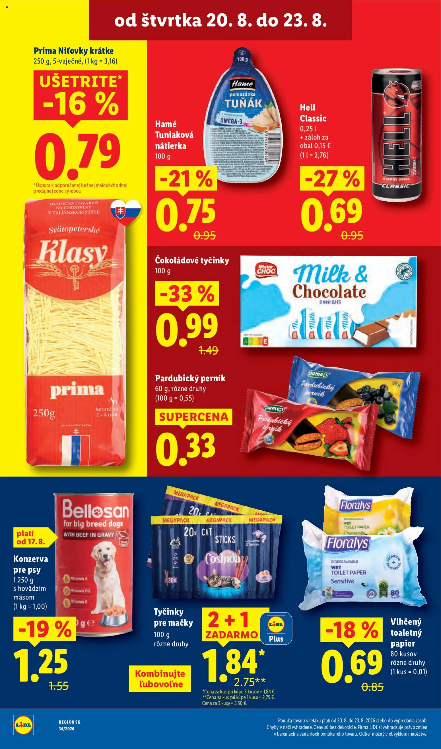 Nové Lidl akcie – leták je platný od 17.08.2026 | Strana: 78 | Produkty: Cestoviny, Nátierka, Toaletný papier