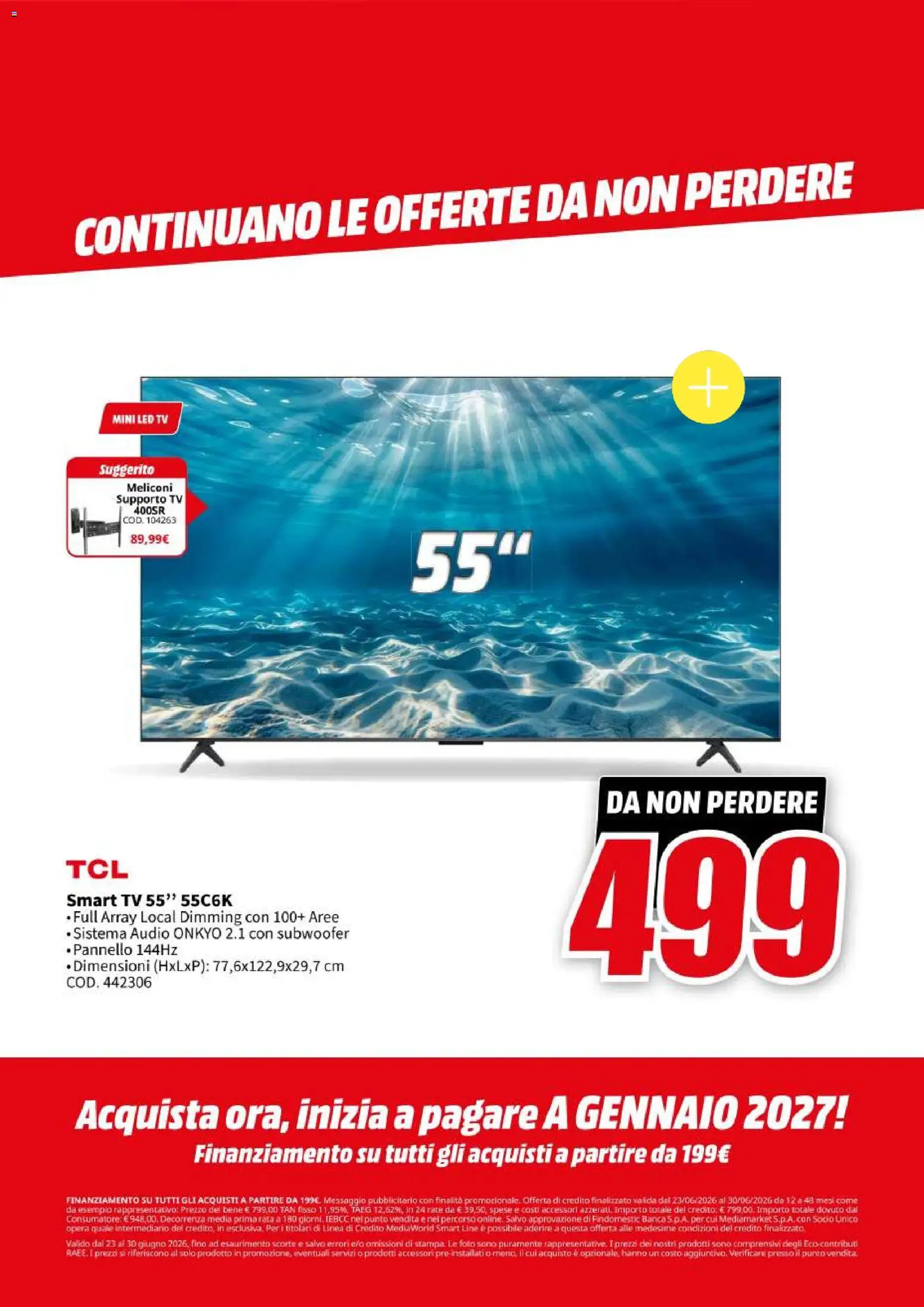 Volantino Media World del 23/06/2026 | Pagina: 48 | Prodotti: smart TV, TV, Audio