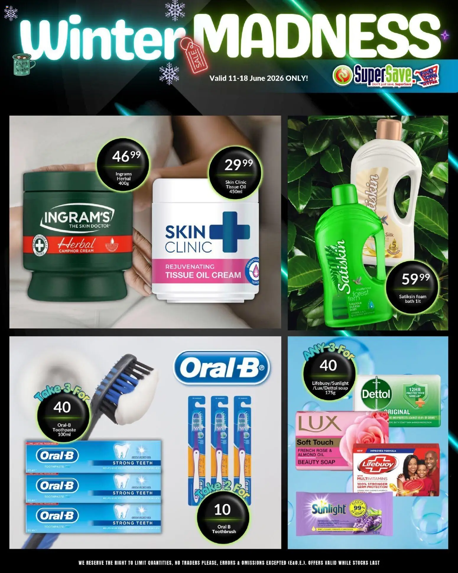New Super Save catalogue – valid from 11.06.2026 | Page: 3 | Products: Tissue oil, Oil, Cream, Toothbrush