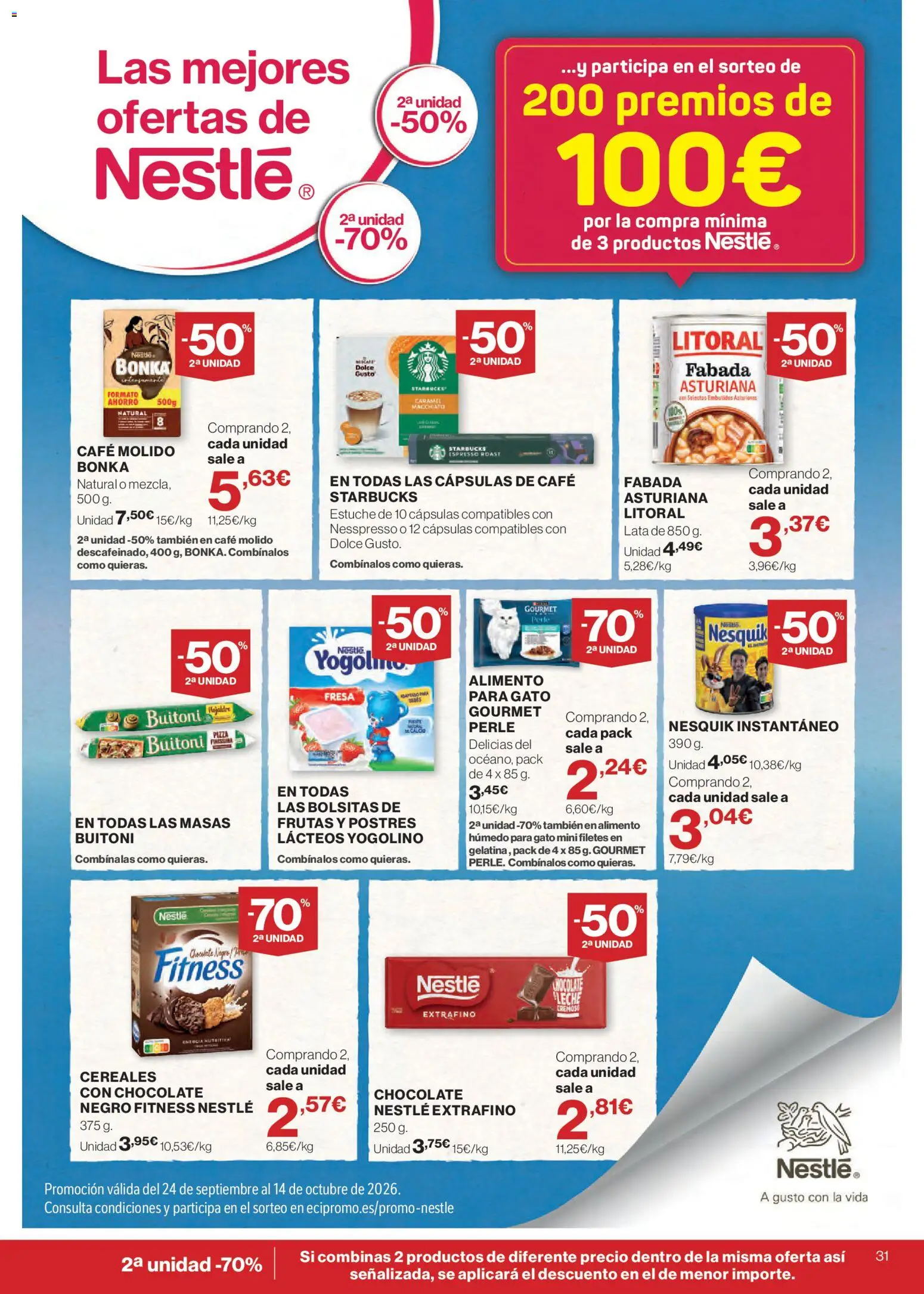 Hipercor catálogo │ válido desde el 24/09/2026 | Página: 31 | Productos: Cápsulas, Leche, Chocolate, Café molido