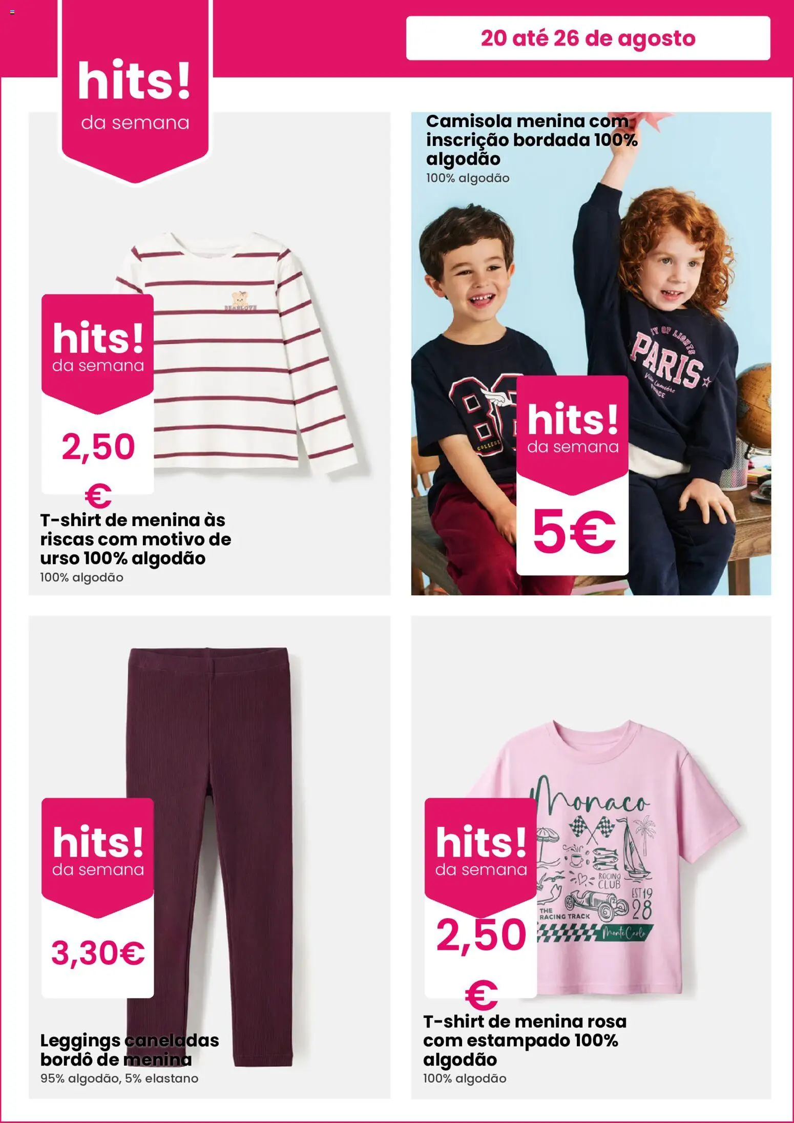 Pepco folheto │ válido de 20/08/2026 | Página: 3 | Produtos: Algodão, Camisola, Leggings