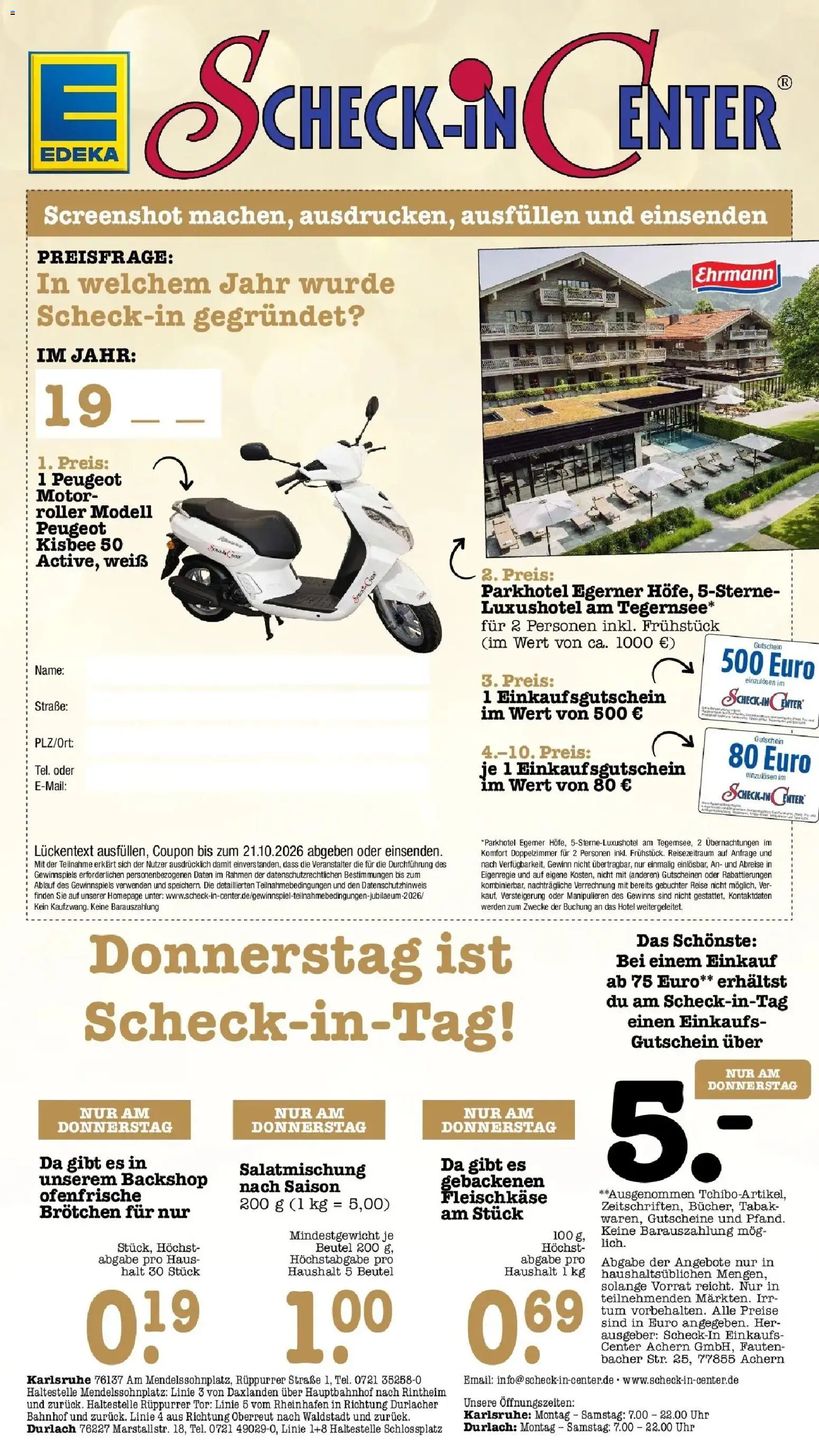 E center Prospekt Karlsruhe (ab 12.10.2026) zum Blättern | Seite: 73 | Produkte: Ofenfrische, Uhr