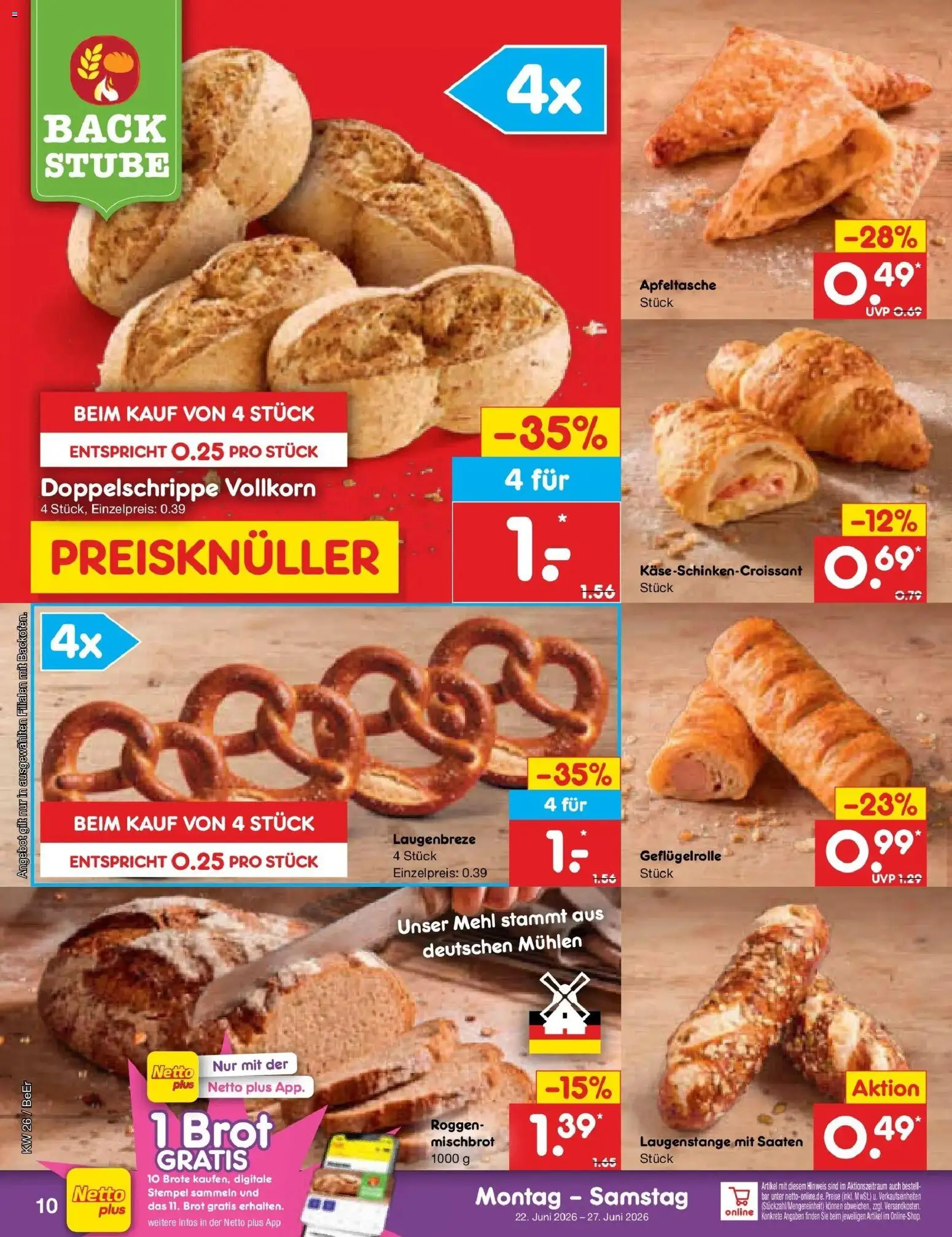 Netto Marken-Discount Prospekt Kremmen – gültig ab 21.06.2026 | Seite: 12 | Produkte: Mehl, Brot
