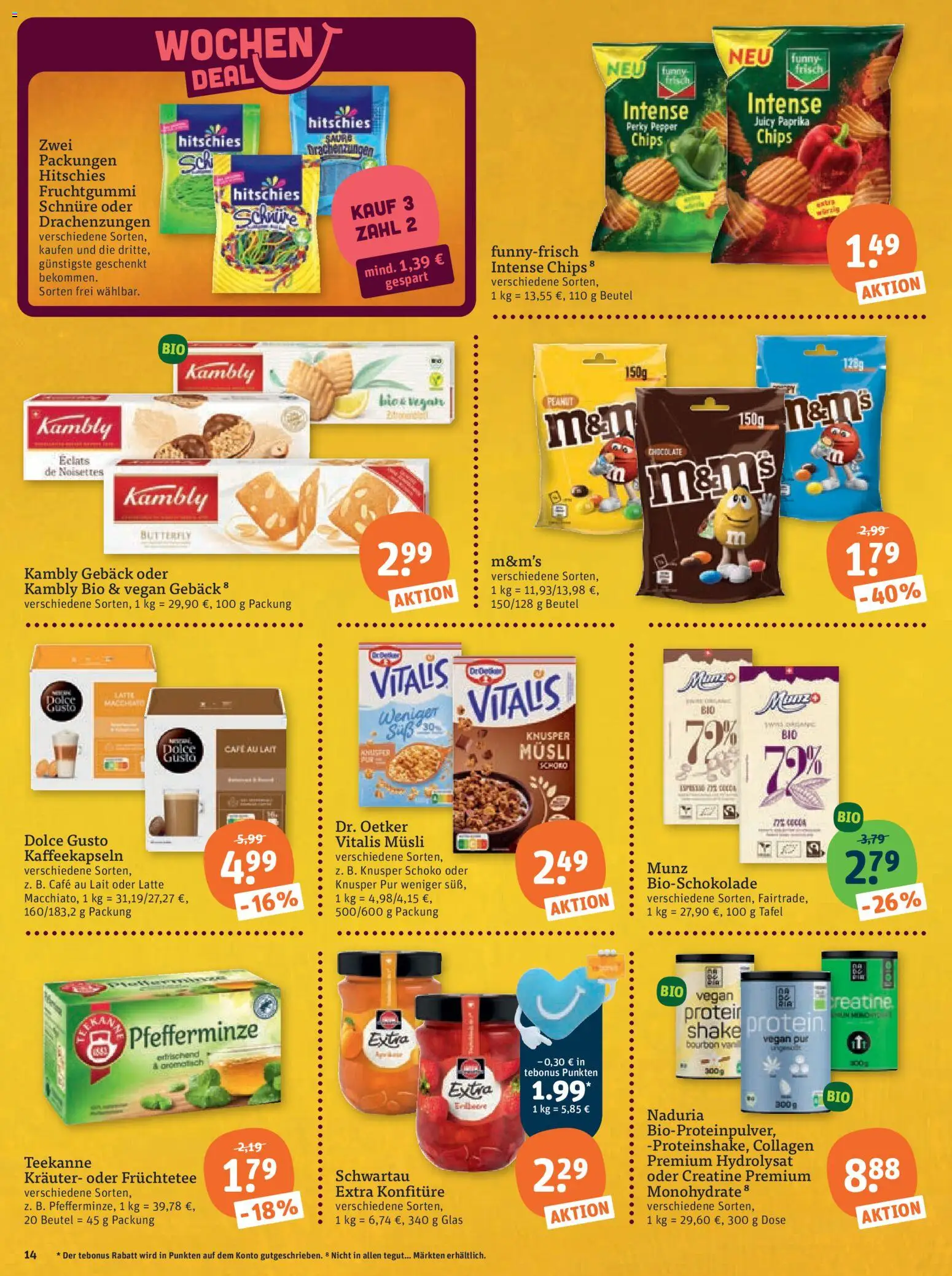 Tegut Prospekt – gültig ab 12.06.2026 | Seite: 16 | Produkte: M&M's, Paprika, Bourbon, Chips