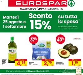 Anteprima del volantino Eurospar volantino Tavagnacco valido a partire dal 20/08/2026