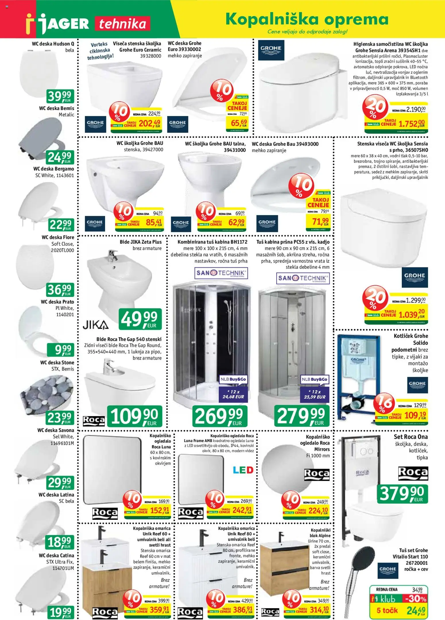 Novi Jager katalog ponudbe – veljaven od 19.08.2026 | Stran: 4 | Izdelki: WC školjka, Umivalnik, Barva, Omarica