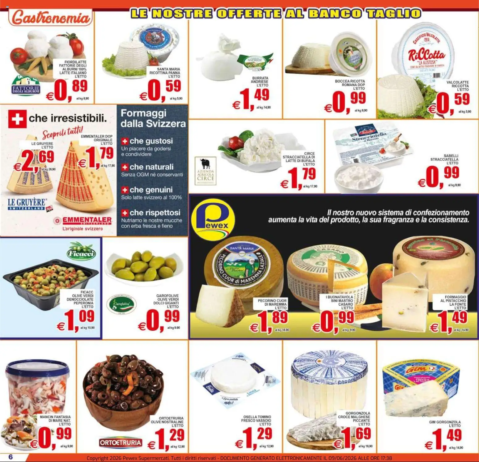 Volantino Pewex del 10.06.2026 | Pagina: 6 | Prodotti: Latte, Ricotta, Vassoio, Fragranza
