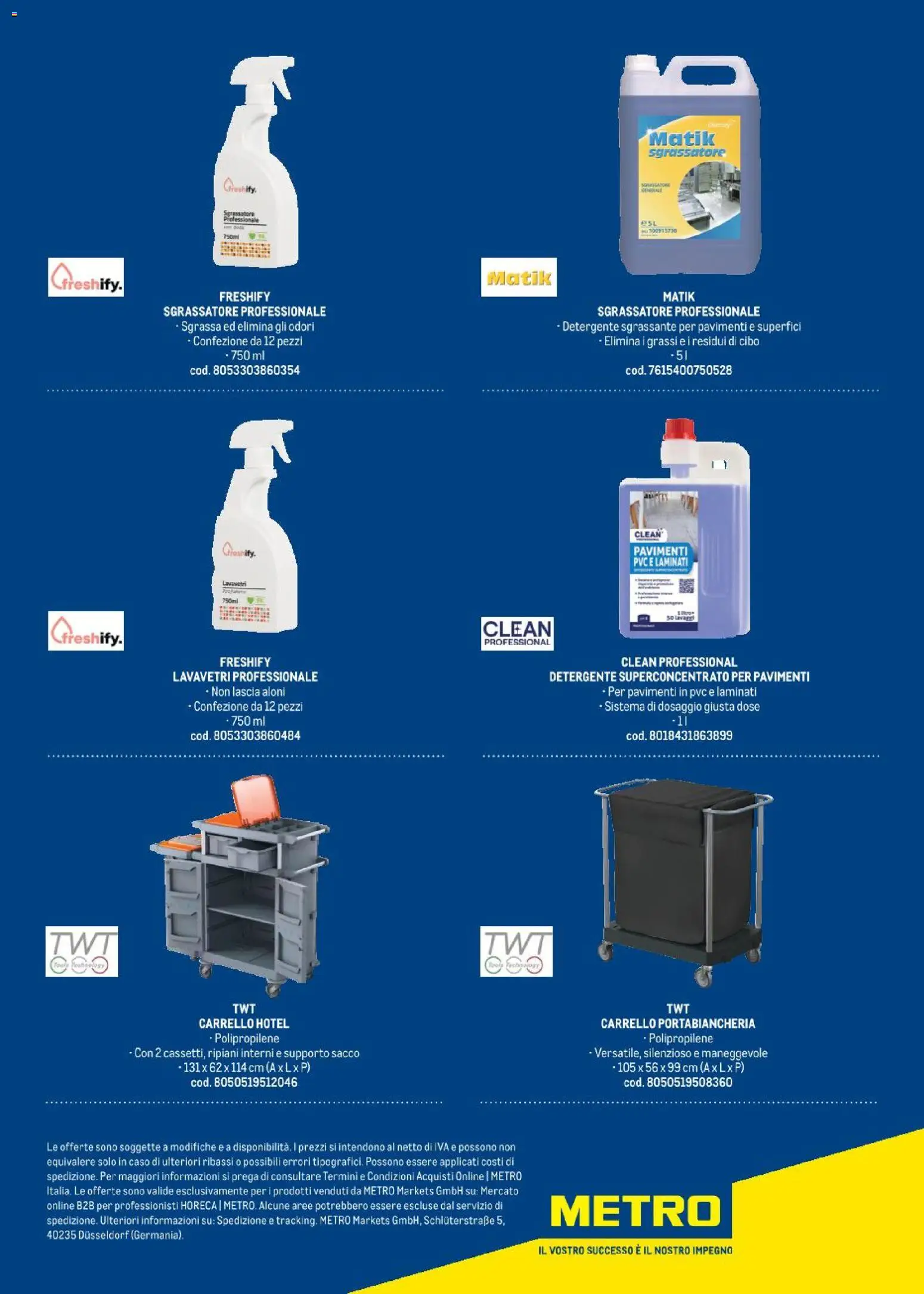 Volantino Metro del 31/08/2026 | Pagina: 110 | Prodotti: Detergente, Sgrassatore, Carrello, Lavavetri