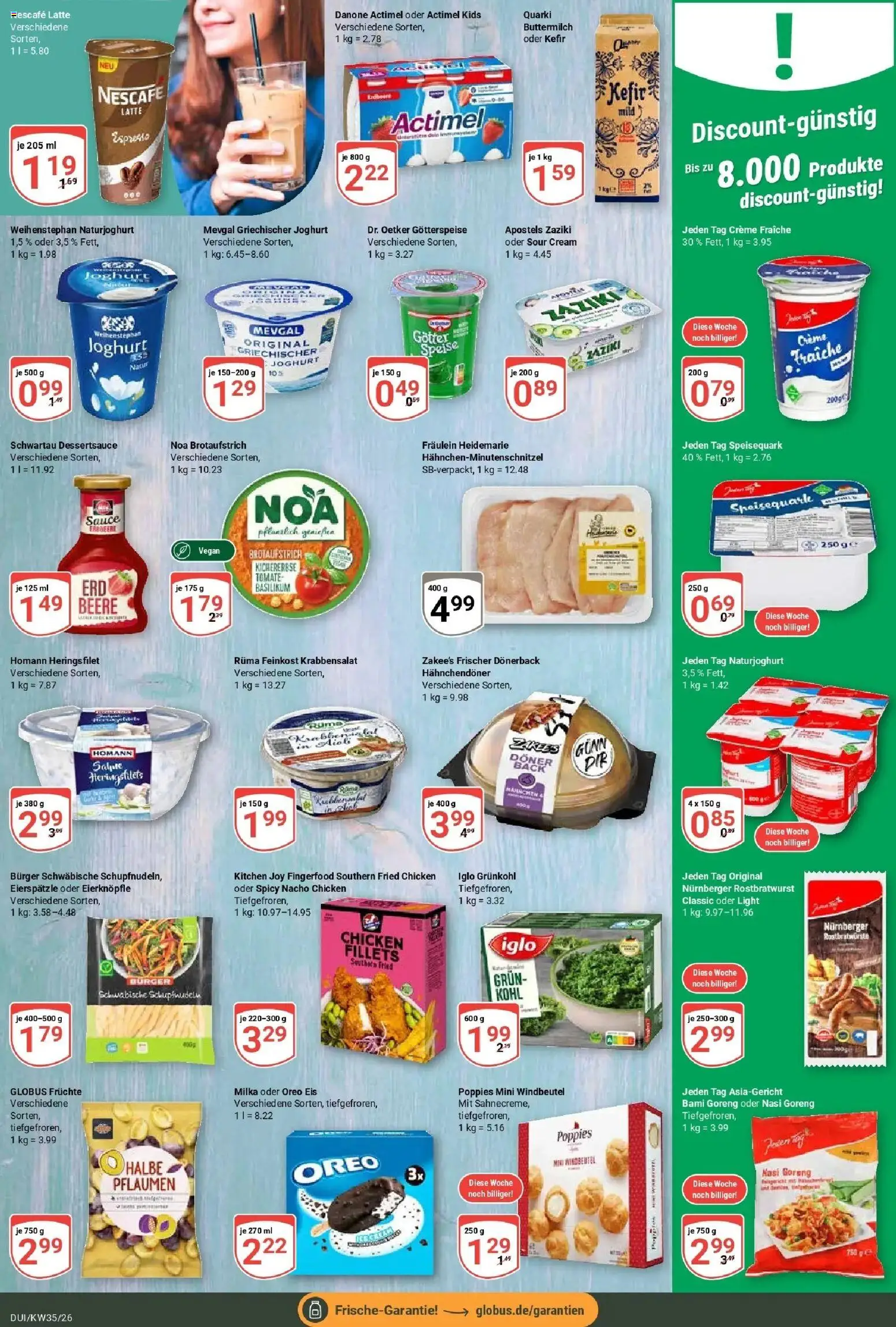 Globus Prospekt Duisburg (ab 24.08.2026) » Angebote online | Seite: 13 | Produkte: Buttermilch, Joghurt, Iglo, Creme
