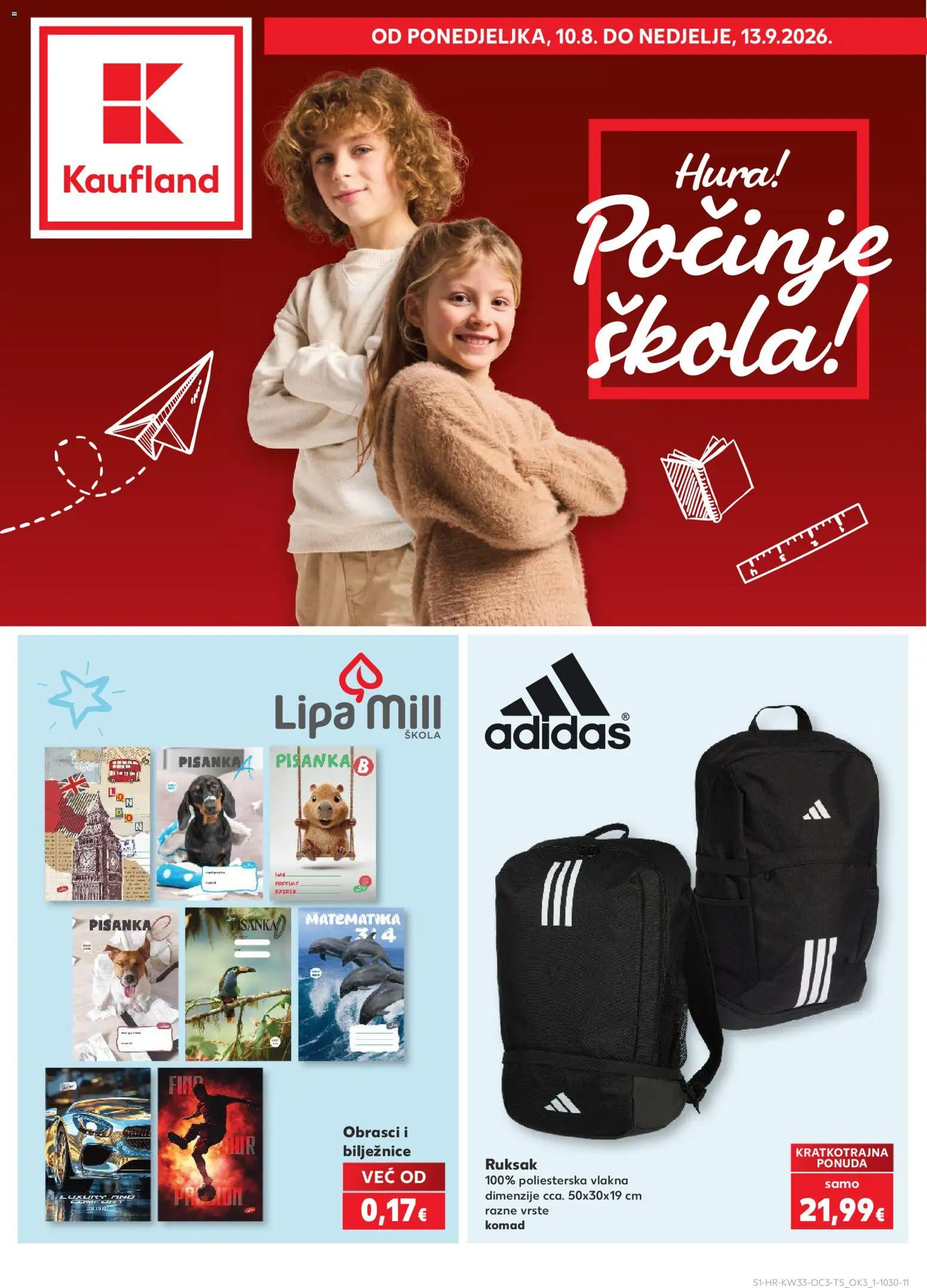 Kaufland katalog | vrijedi od 10.08.2026 | Stranica: 1 | Proizvodi: Ruksak, Pisanka