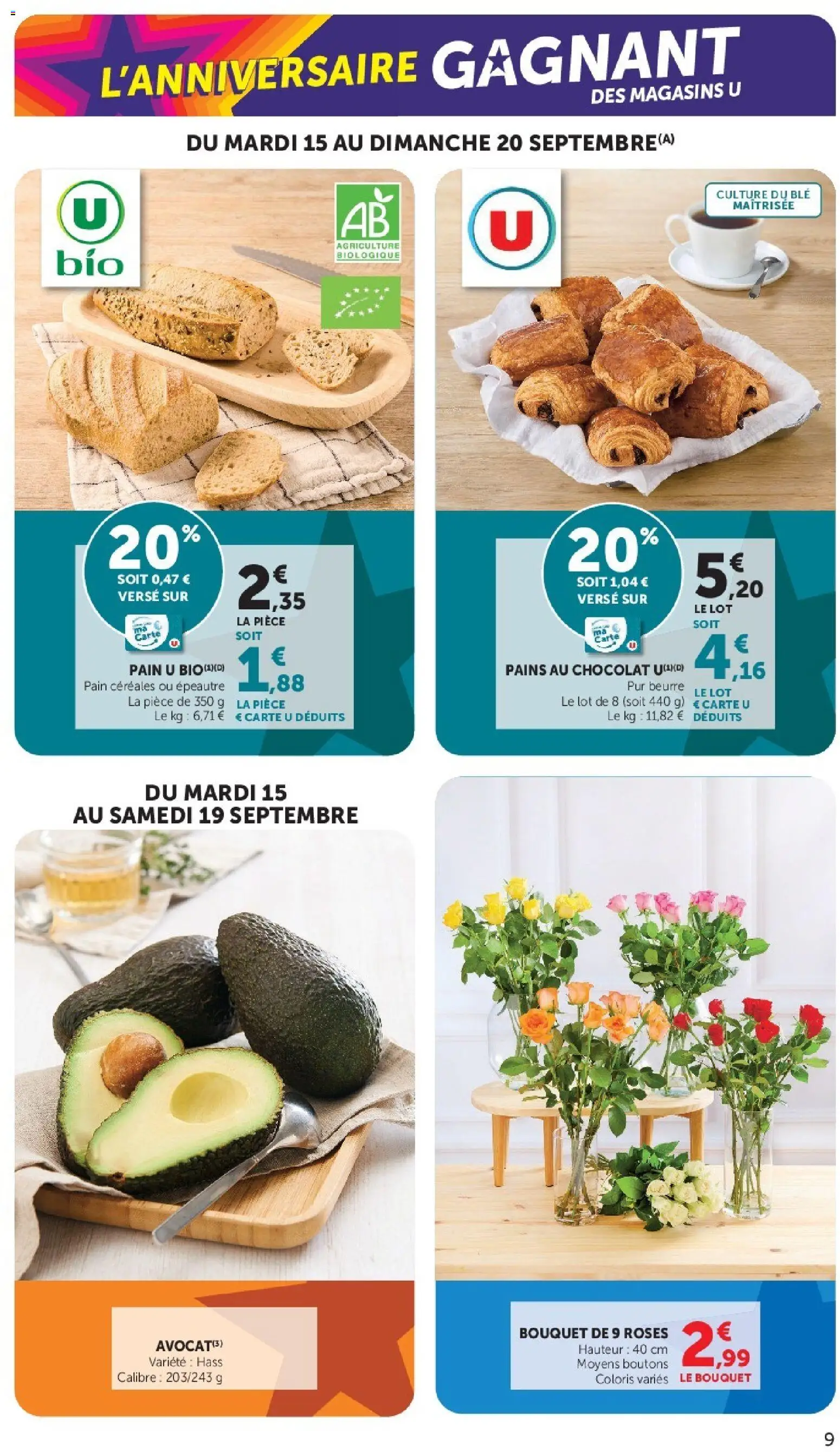 {H1} | Page: 9 | Produits: Beurre, Pain, Blé, Céréales