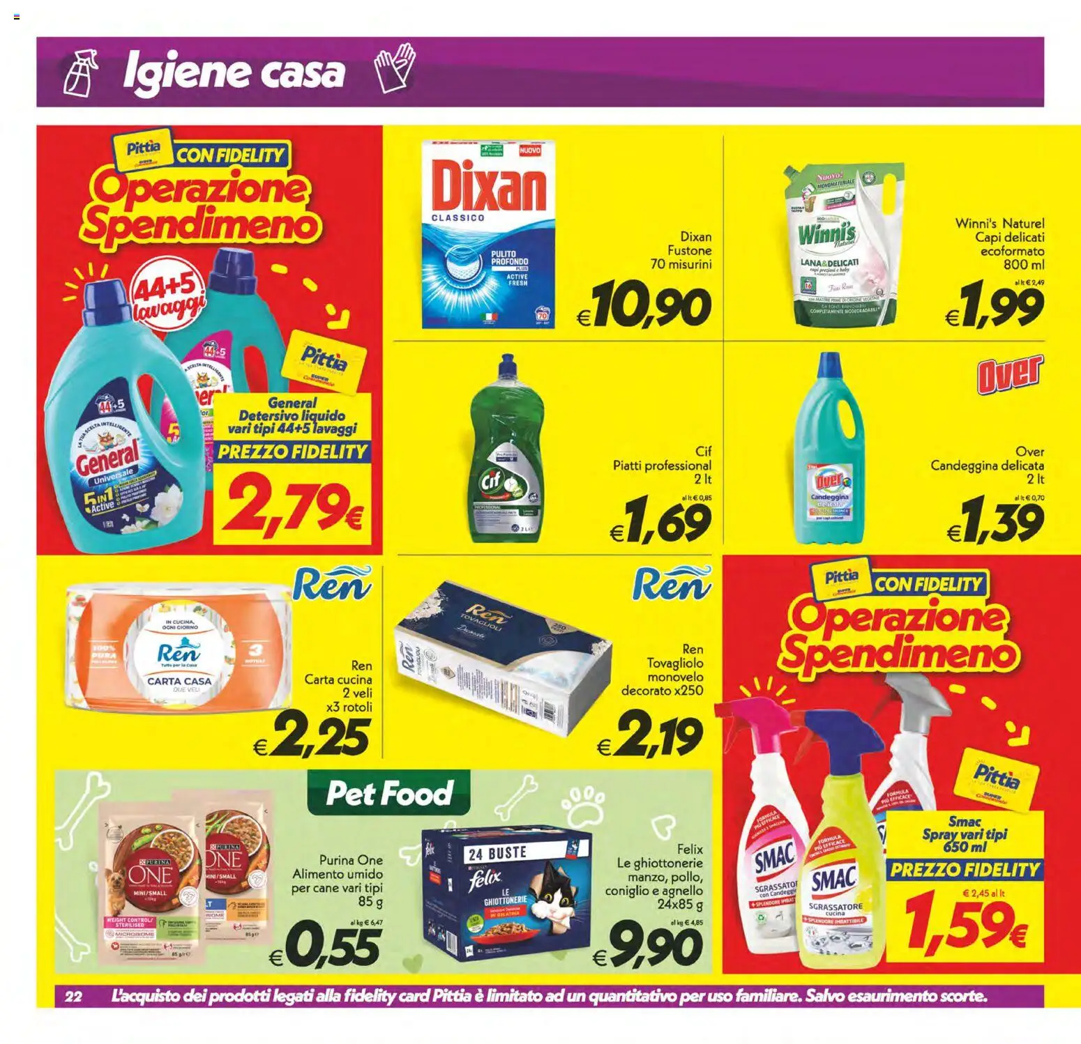 Volantino SuperConveniente del 22/09/2026 | Pagina: 22 | Prodotti: Piatti, Candeggina, Sgrassatore, Agnello