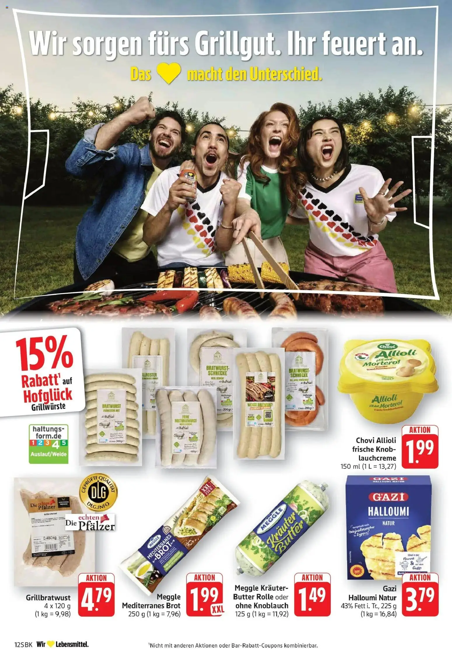 Edeka prospekt Pirmasens – gültig ab 08.06.2026 | Seite: 12 | Produkte: Butter, Bratwurst, Knoblauch, Meggle butter