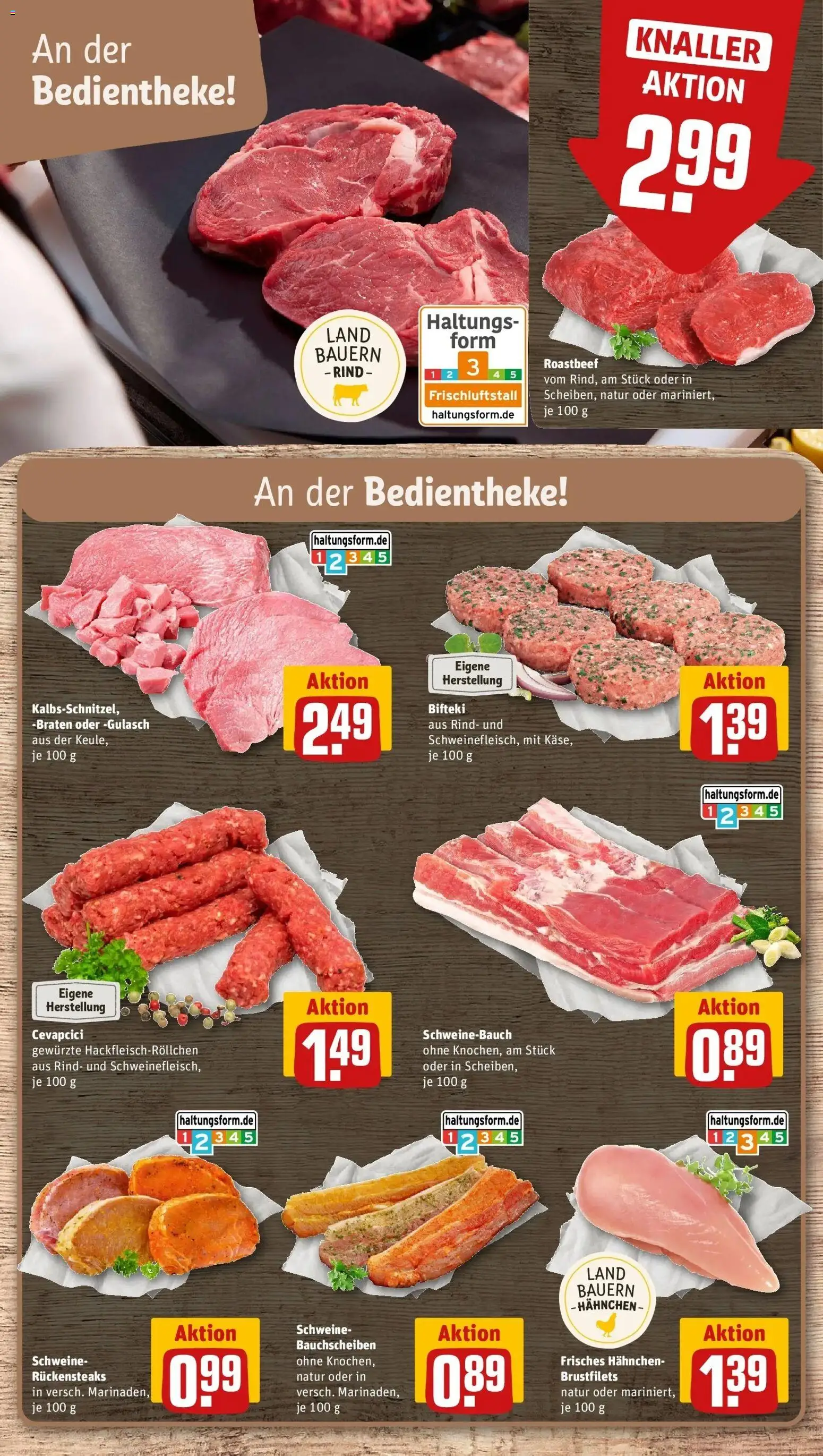 Rewe Prospekt Heidelberg – gültig ab 13.07.2026 | Seite: 8 | Produkte: Hahnchen, Schweinebauch, Roastbeef, Gulasch