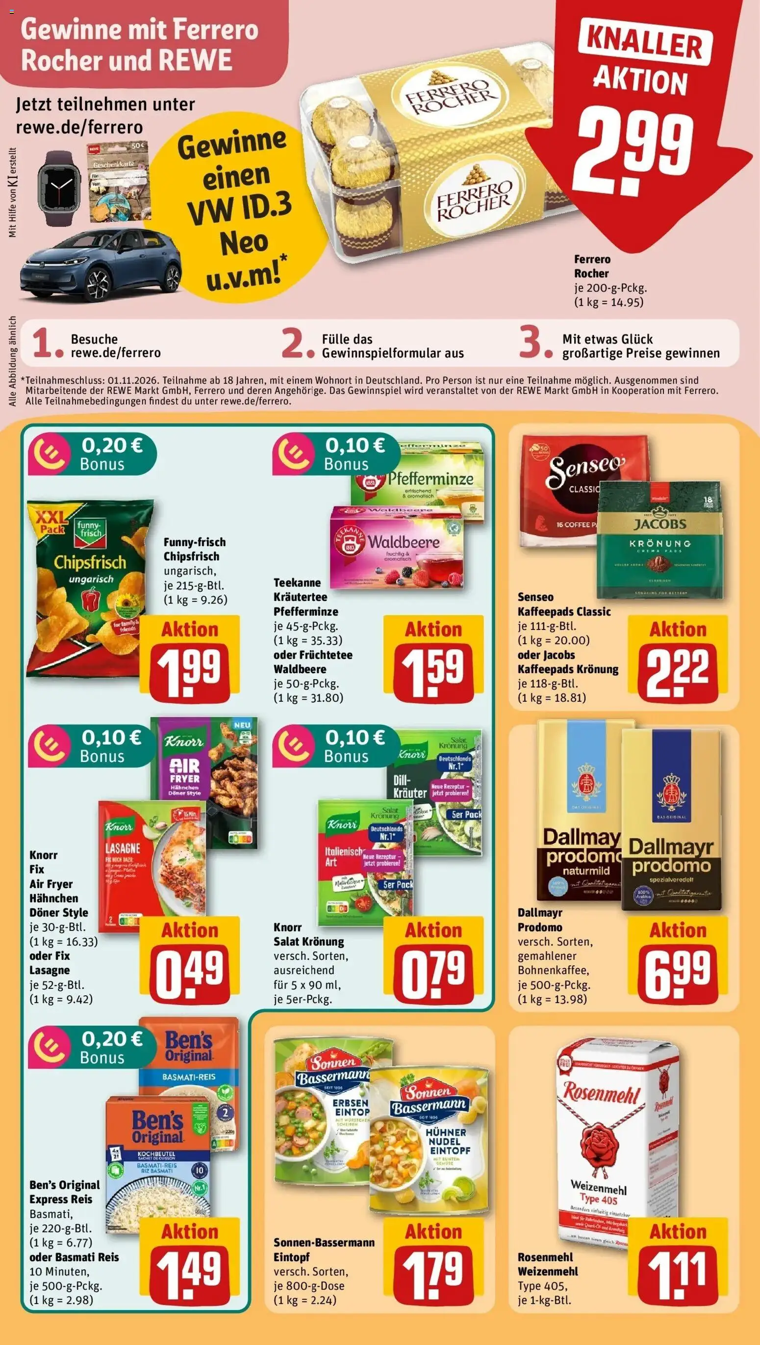 REWE Prospekt ab 28.09.2026 zum Blättern » Angebote | Seite: 22 | Produkte: Ferrero rocher, Kräutertee, Teekanne, Erbsen