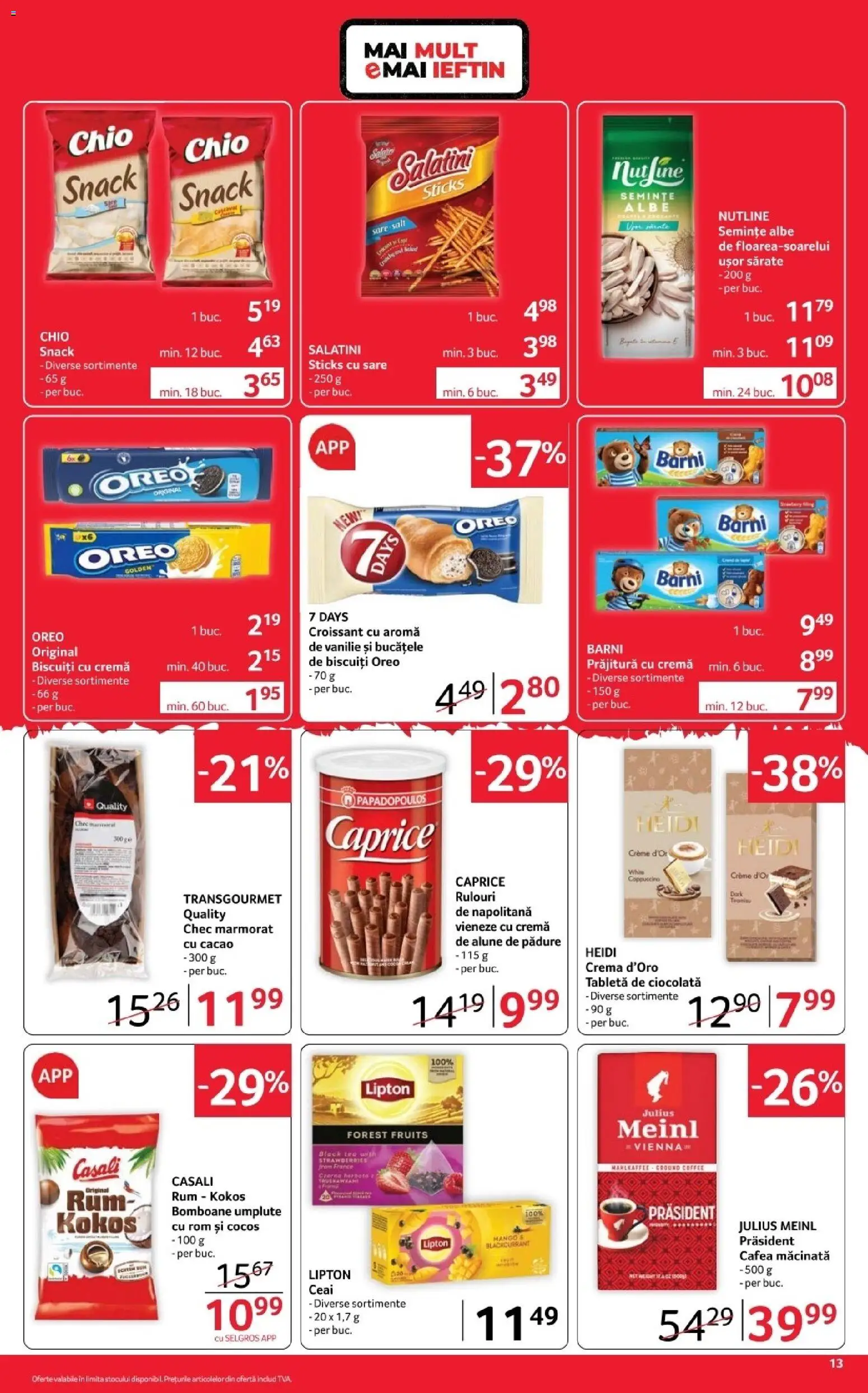 Noul catalog Selgros – valabil de la 30.10.2026 | Pagină: 13 | Produse: Cappuccino, Ciocolată, Rom, Ceai