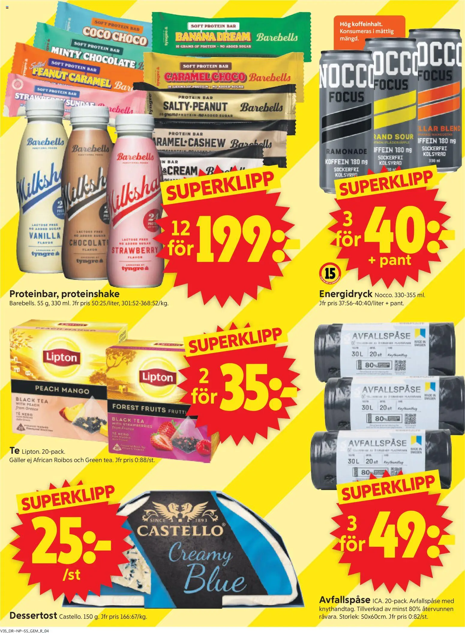 ICA Supermarket reklamblad aktuell från 24/08/2026 | Sida: 4 | Produkter: Galler, Energidryck, Te, Mango