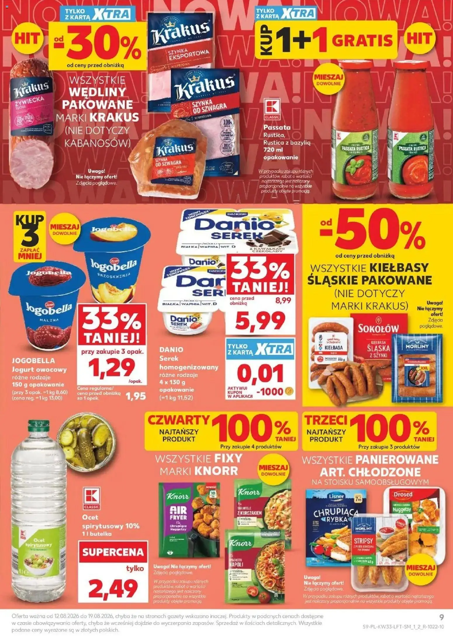 Kaufland - Kaufland Gazetka Tygodnia ważne do 19.08 od 12.08.2026 - od jutra PDF | Strona: 9 | Produkty: Karta, Jogurt owocowy, Kiełbasa śląska, Nuggetsy