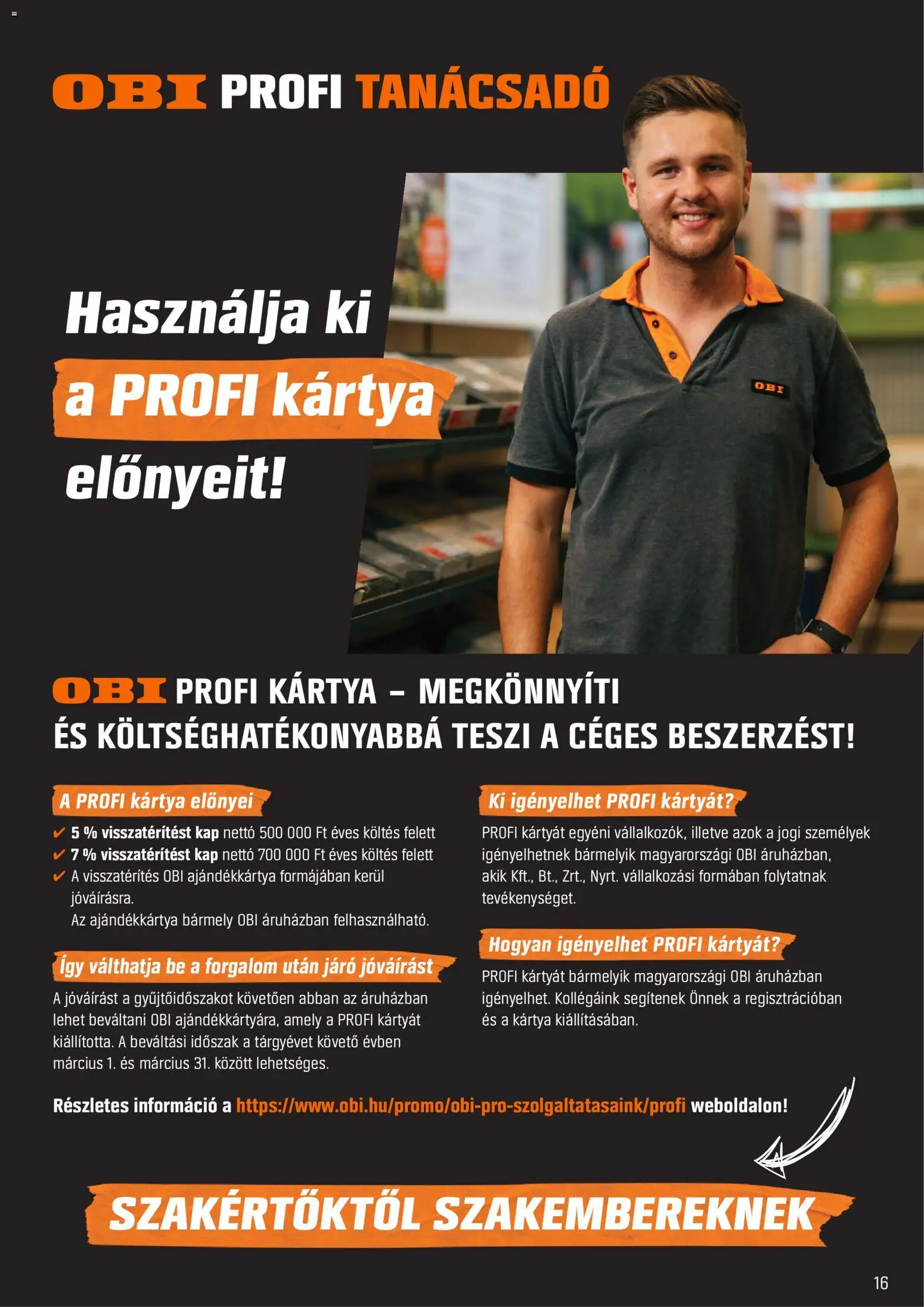 OBI akciós ujság - amely érvényes a következő dátumtól: 2026.09.29. | Oldal: 16
