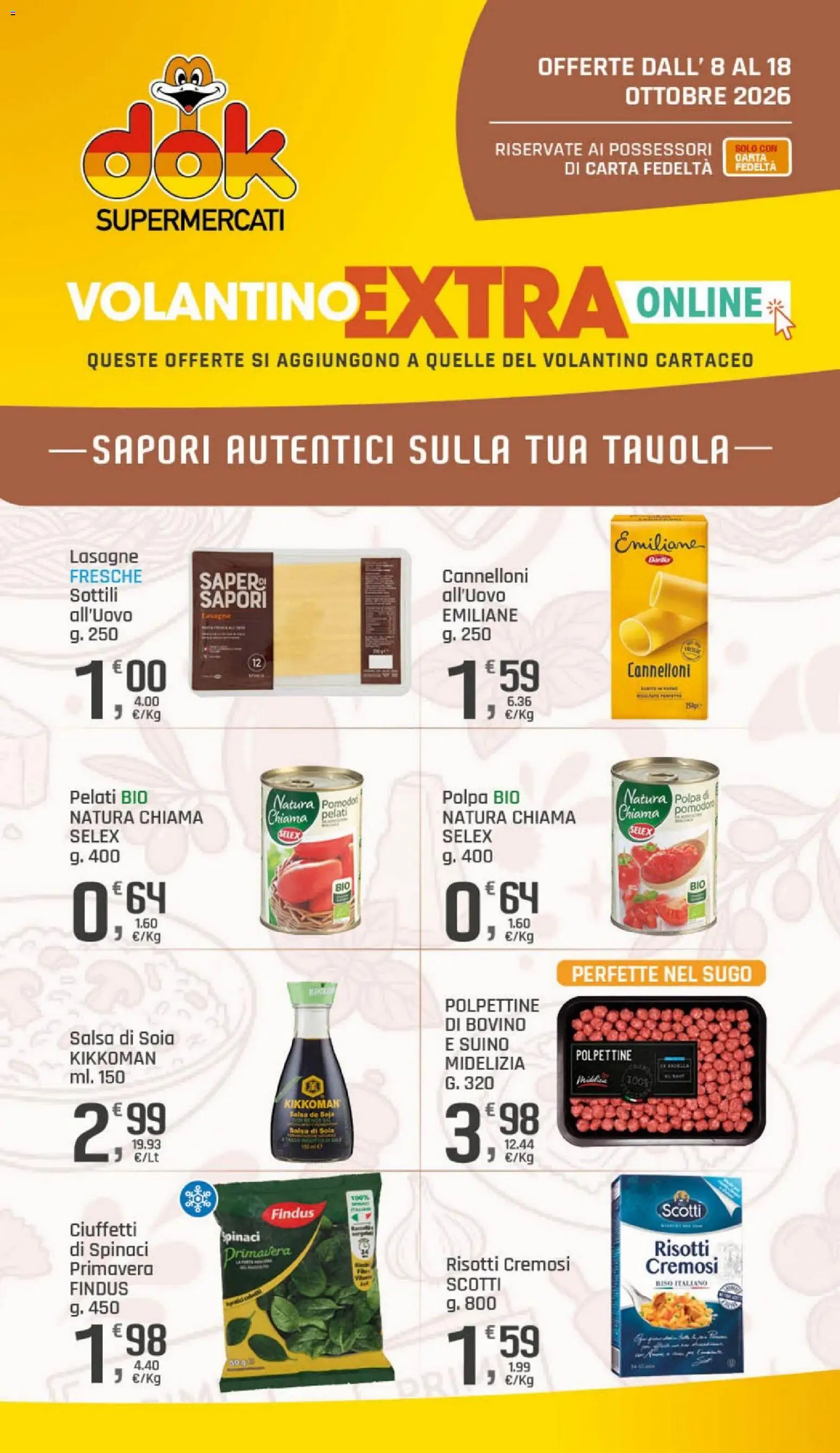 Volantino DOK del 06/10/2026 | Pagina: 21 | Prodotti: Bovino, Riso, Cannelloni, Salsa