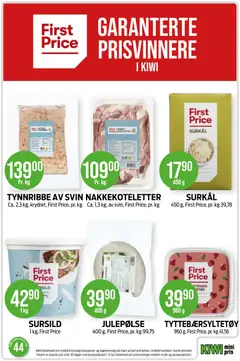 Forhåndsvisning av TYNNRIBE AV SVIN NAKKEKOTELETTER, Ca. 2,3 kg, krydret, First Price, pr. kg gyldig fra 26/10/2026 | Side: 21 | Produkter: Koteletter, Svin, Nakkekoteletter, 1