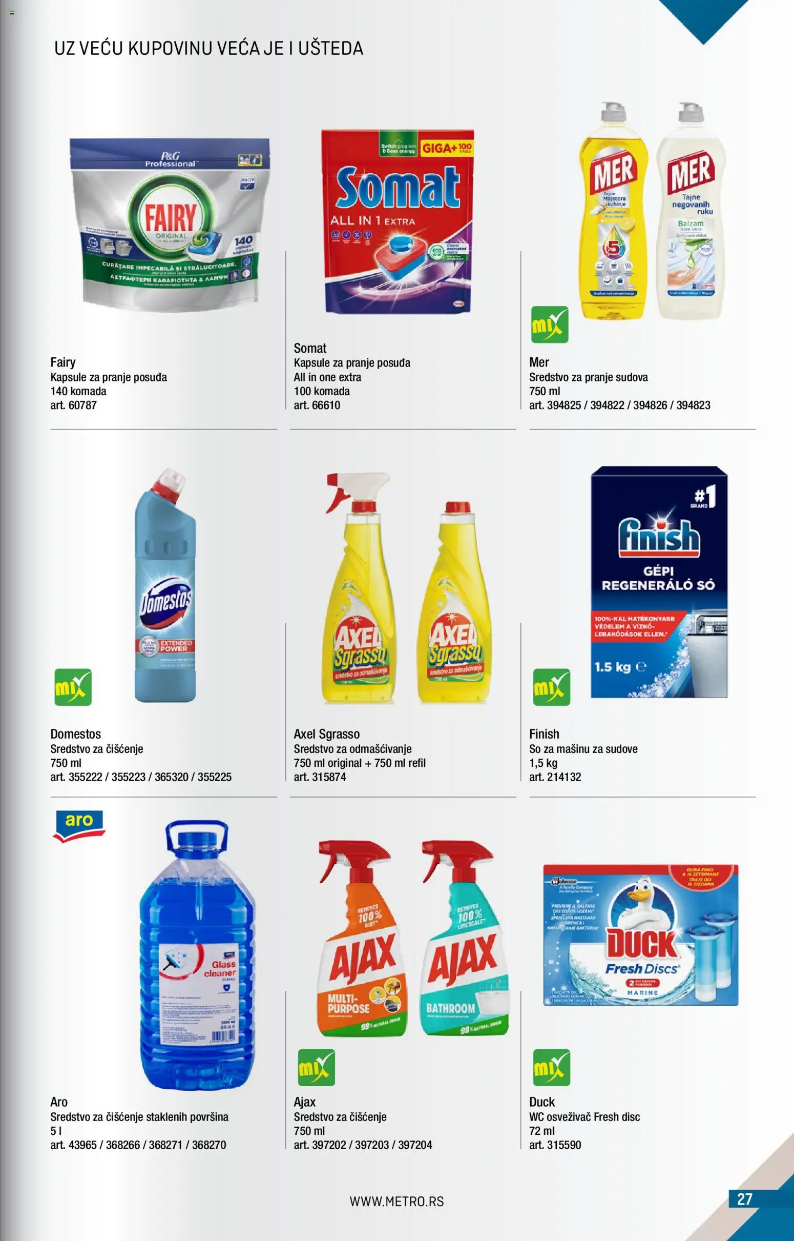 Metro katalog - važi od 01.11.2026 | Strana: 27 | Proizvode: Aloe vera, Kapsule, Finish, Sredstvo za čišćenje