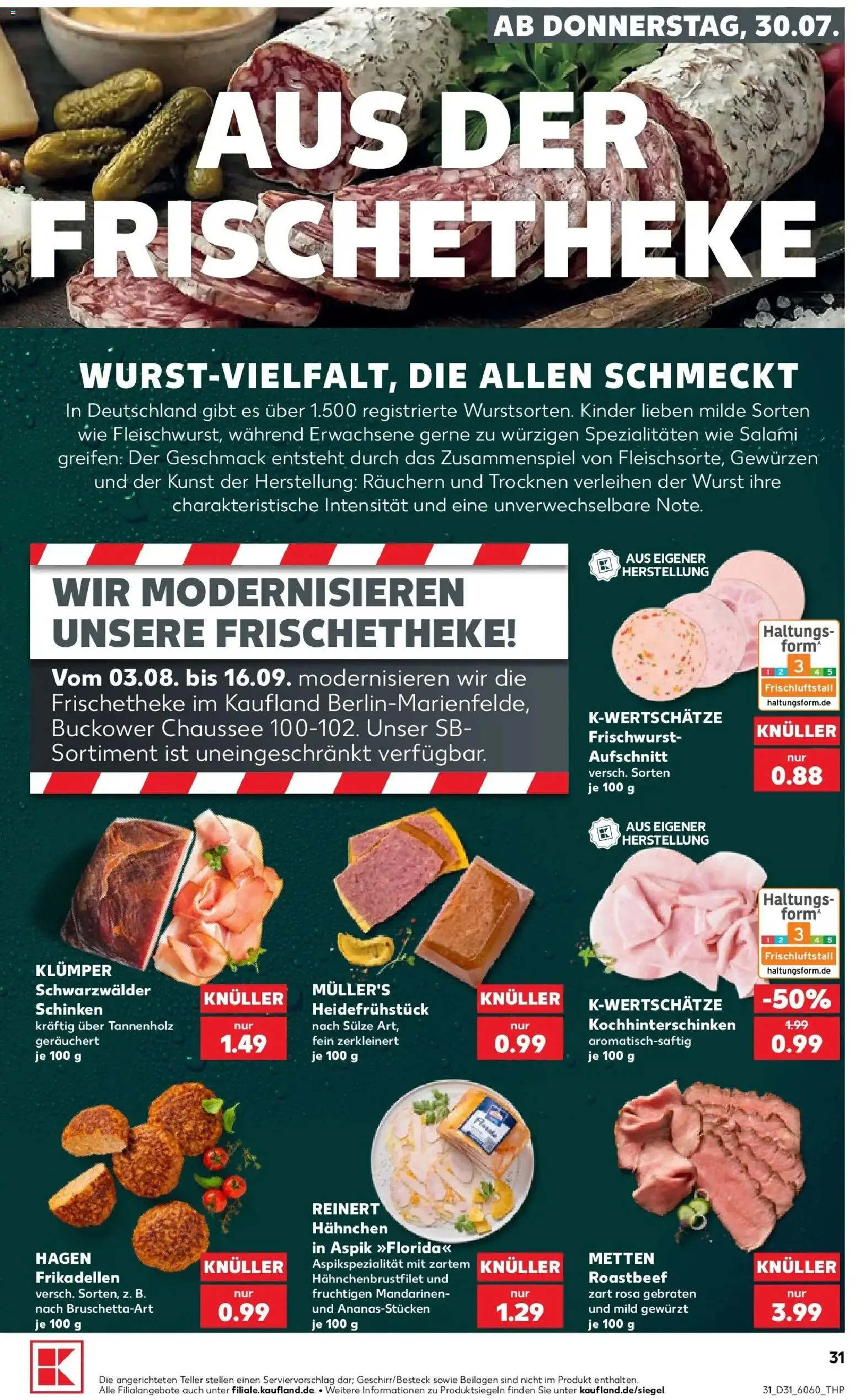 Kaufland Prospekt Berlin – gültig ab 27.07.2026 | Seite: 40 | Produkte: Hahnchen, Wurst, Salami, Schinken