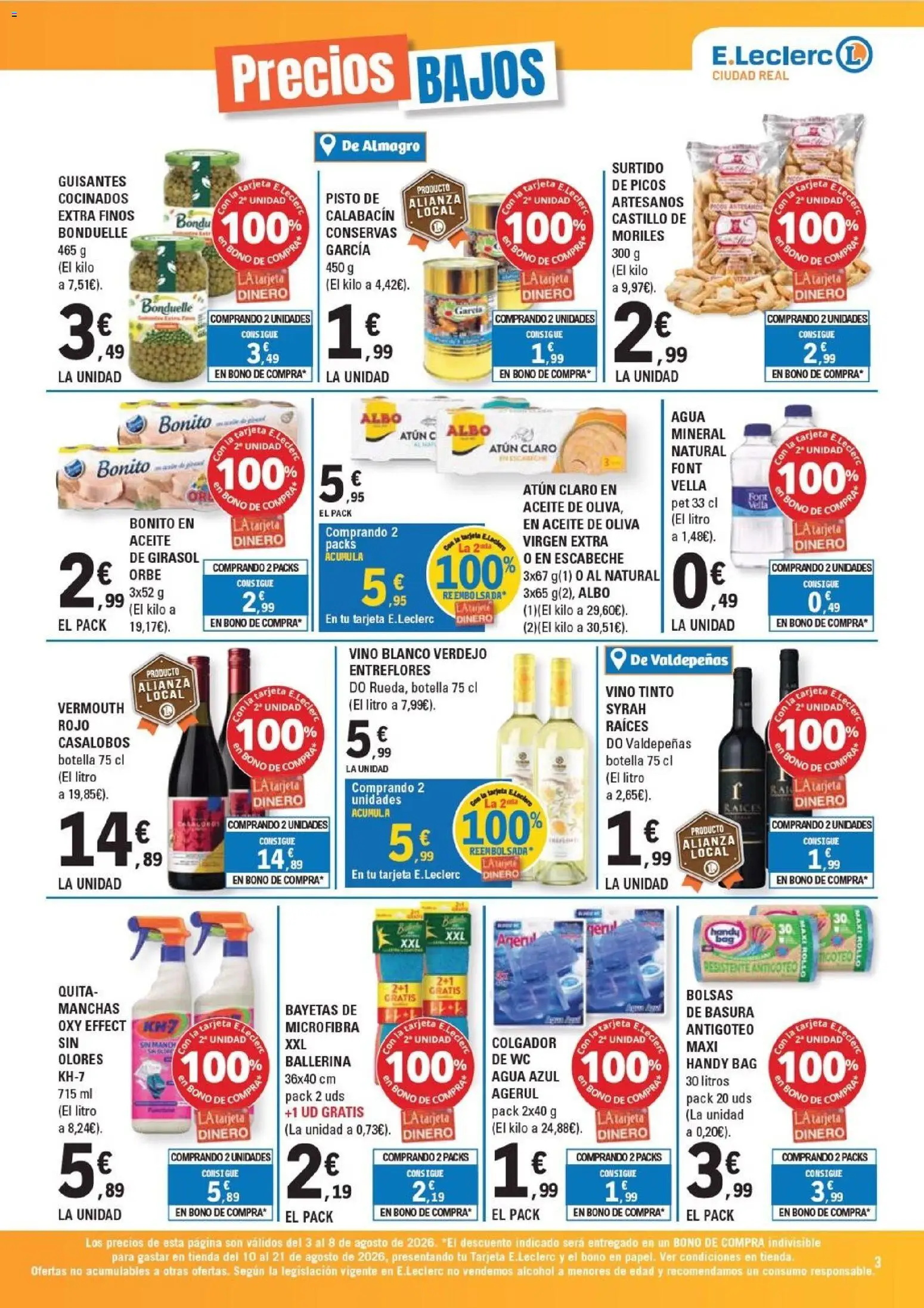 E.Leclerc - Ciudad Real │ válido desde el 03/08/2026 | Página: 3 | Productos: Calabacín, Aceite, Aceite de oliva, Atún claro