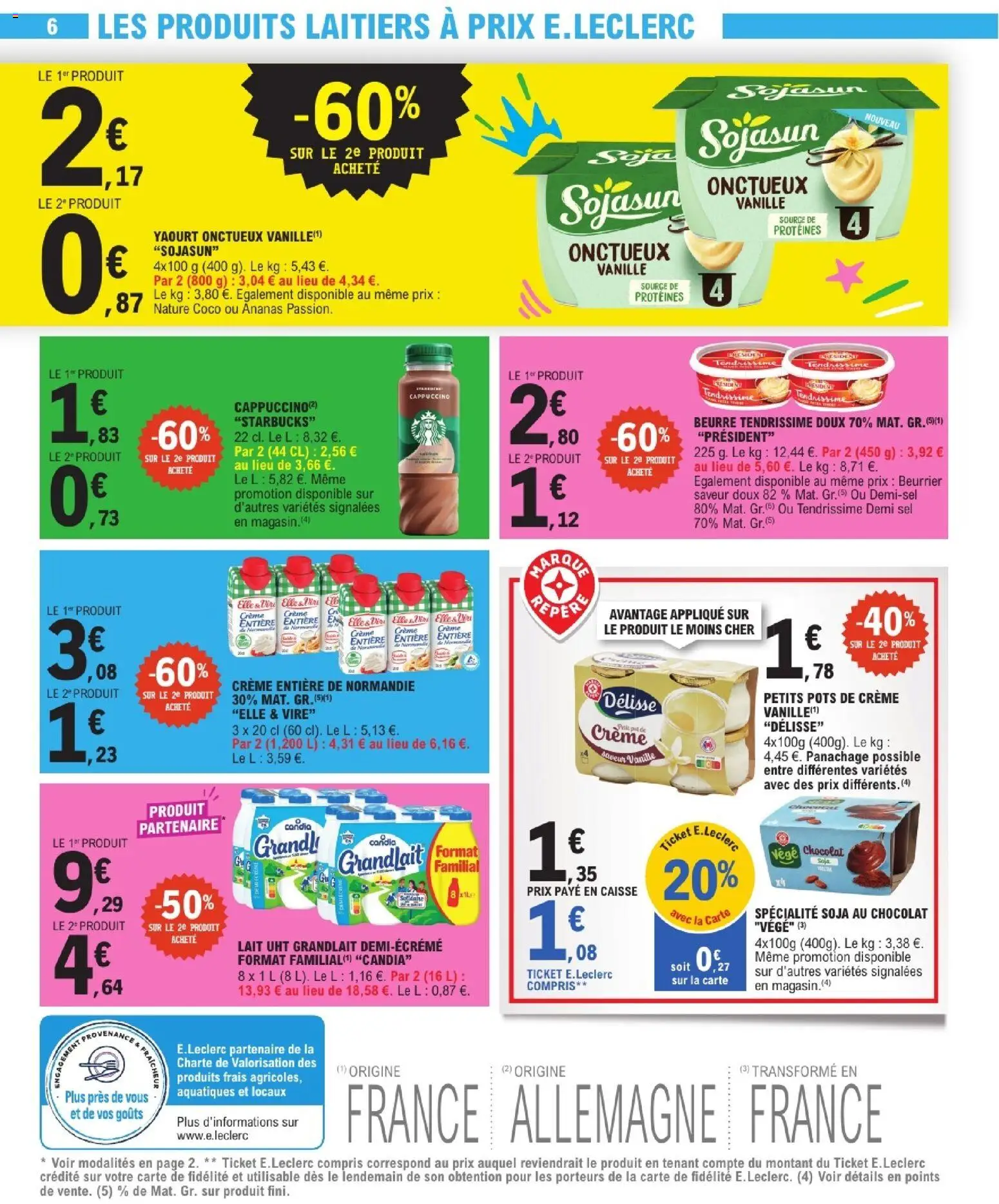 {H1} | Page: 6 | Produits: Vanille, Starbucks, Produits laitiers, Lait