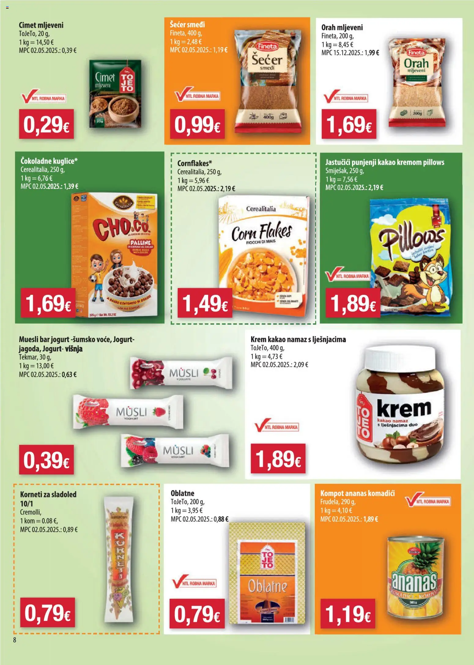 NTL katalog | vrijedi od 08.07.2026 | Stranica: 8 | Proizvodi: Ananas, Musli, Kompot, Orah