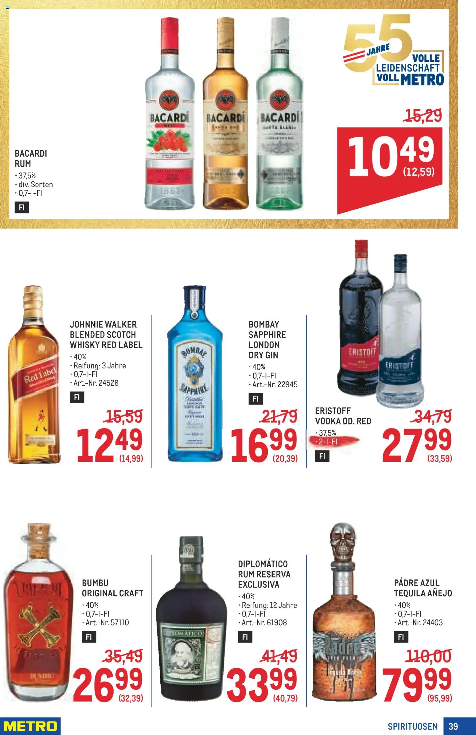 Metro angebote Profi gültig ab 20.08.2026 | Seite: 39 | Produkte: Gin