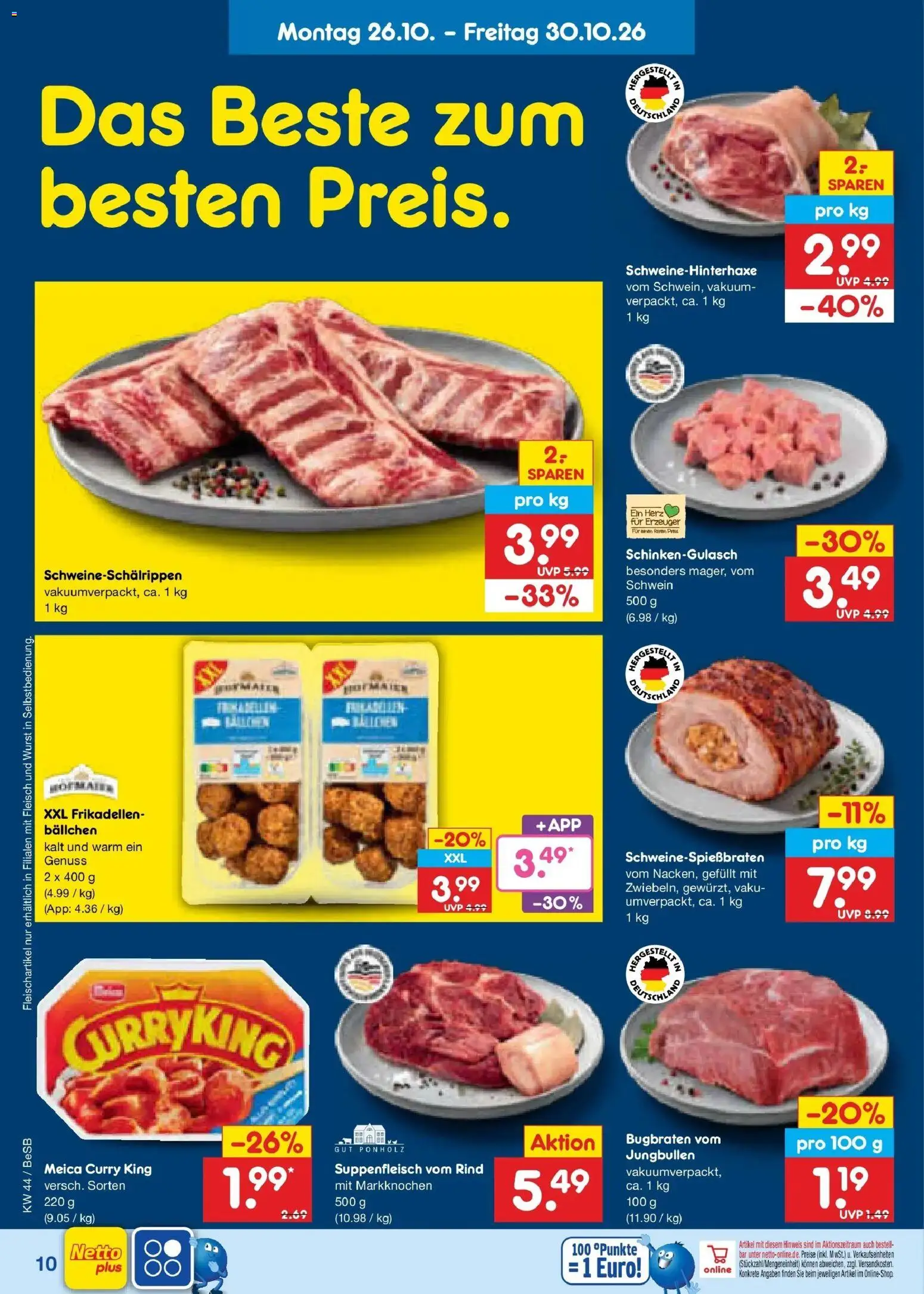 Netto Marken-Discount Prospekt Berlin-Prenzlauer Berg – gültig ab 26.10.2026 | Seite: 14 | Produkte: Meica, Suppenfleisch, Wurst, Fleisch