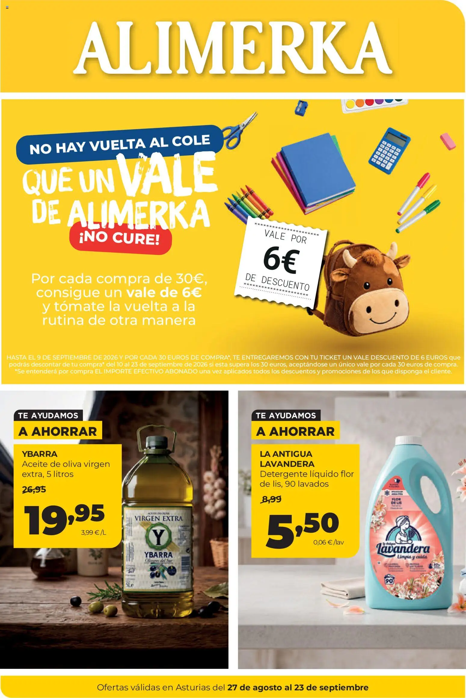 Alimerka folleto Asturias │ válido desde el 27/08/2026 | Página: 1 | Productos: Detergente, Aceite, Tomate, Té